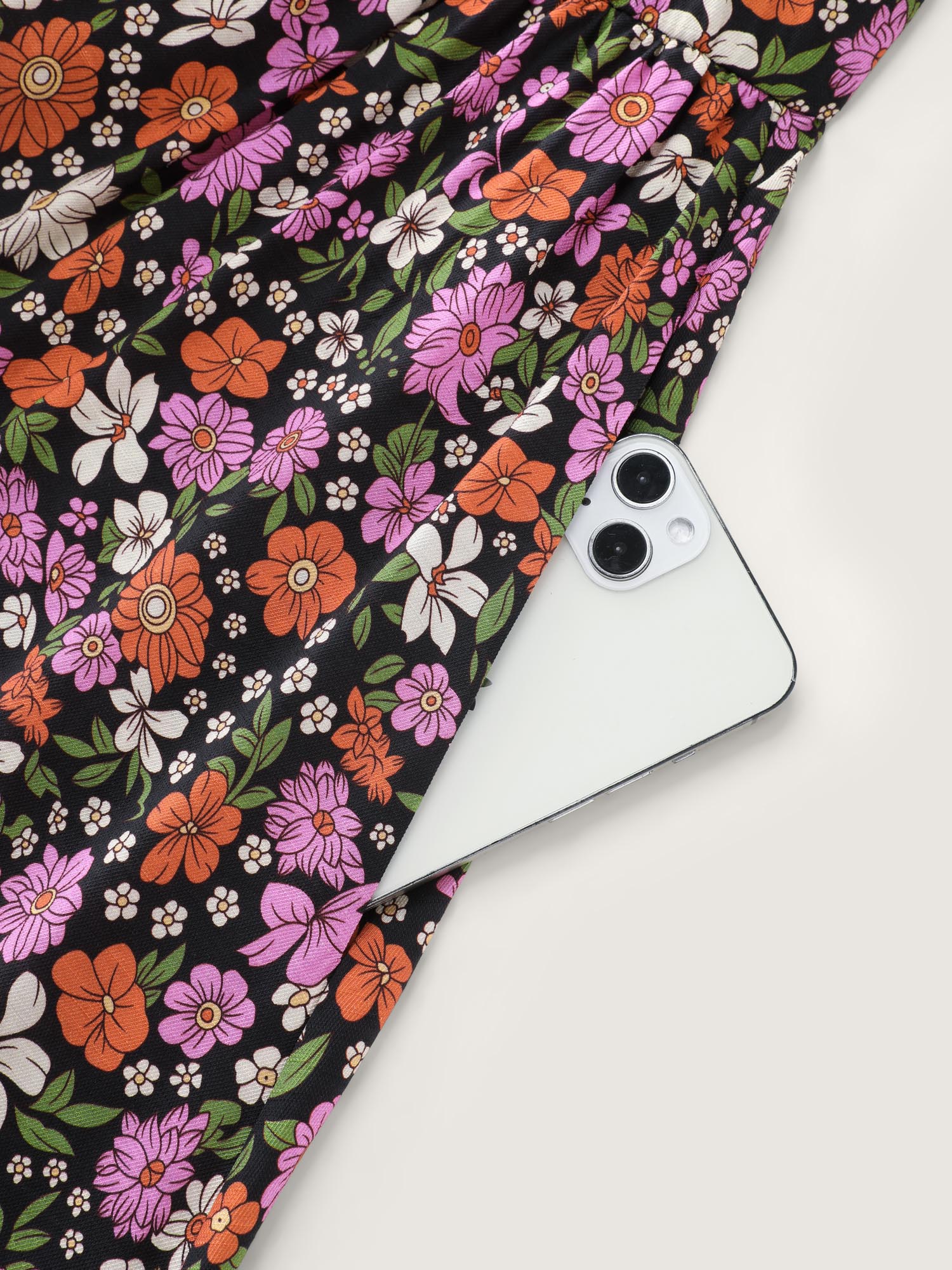 Chic Floral Print Ruffled Mock Neckline Mini Dress