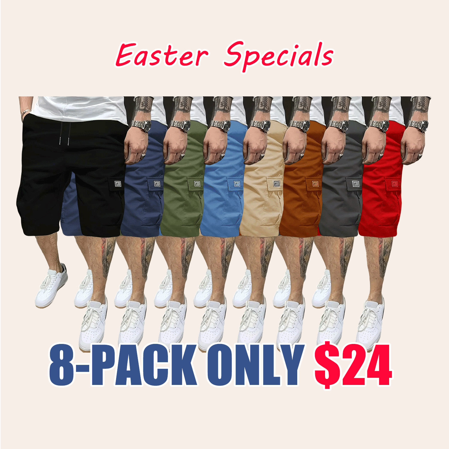 🩳 Men's Casual Summer Shorts – Slanted Pocket Everyday Comfort