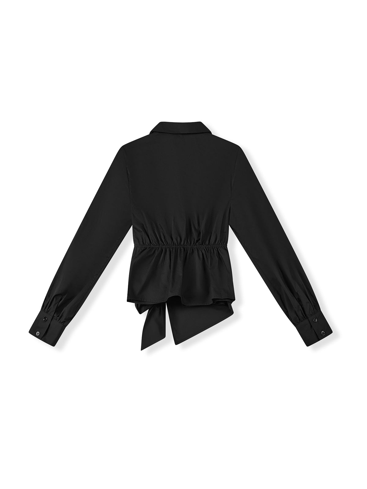 ASOBIO Long-Sleeve Asymmetrical Wrap Drapey Shirt
