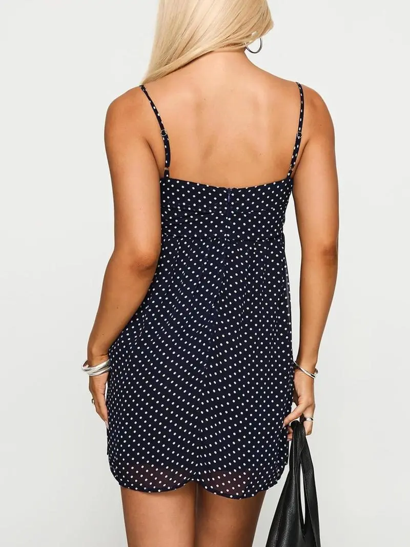 Women's Polka Dot Print Tube Dress