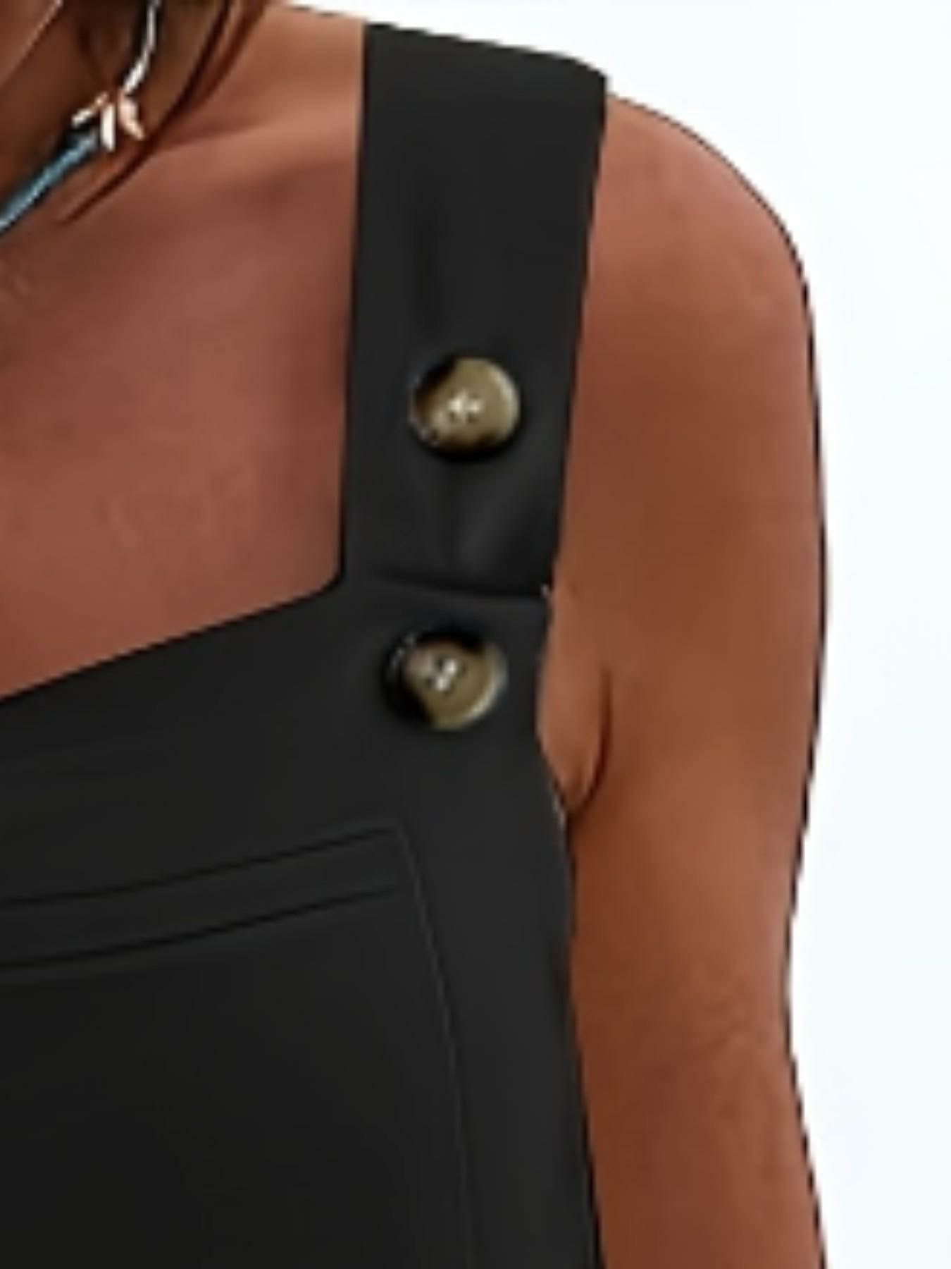 Women's Plus Size Casual Fashion Wide Leg Shorts, Loose Fit Belted Overall Pants with Button Pockets, 9 Colors Available