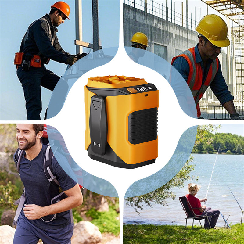 🏖️Sale For 50% OFF🌀6000mAh Multifuntion Waist Fan with 100 Speeds & Flashlight🌬️⚡