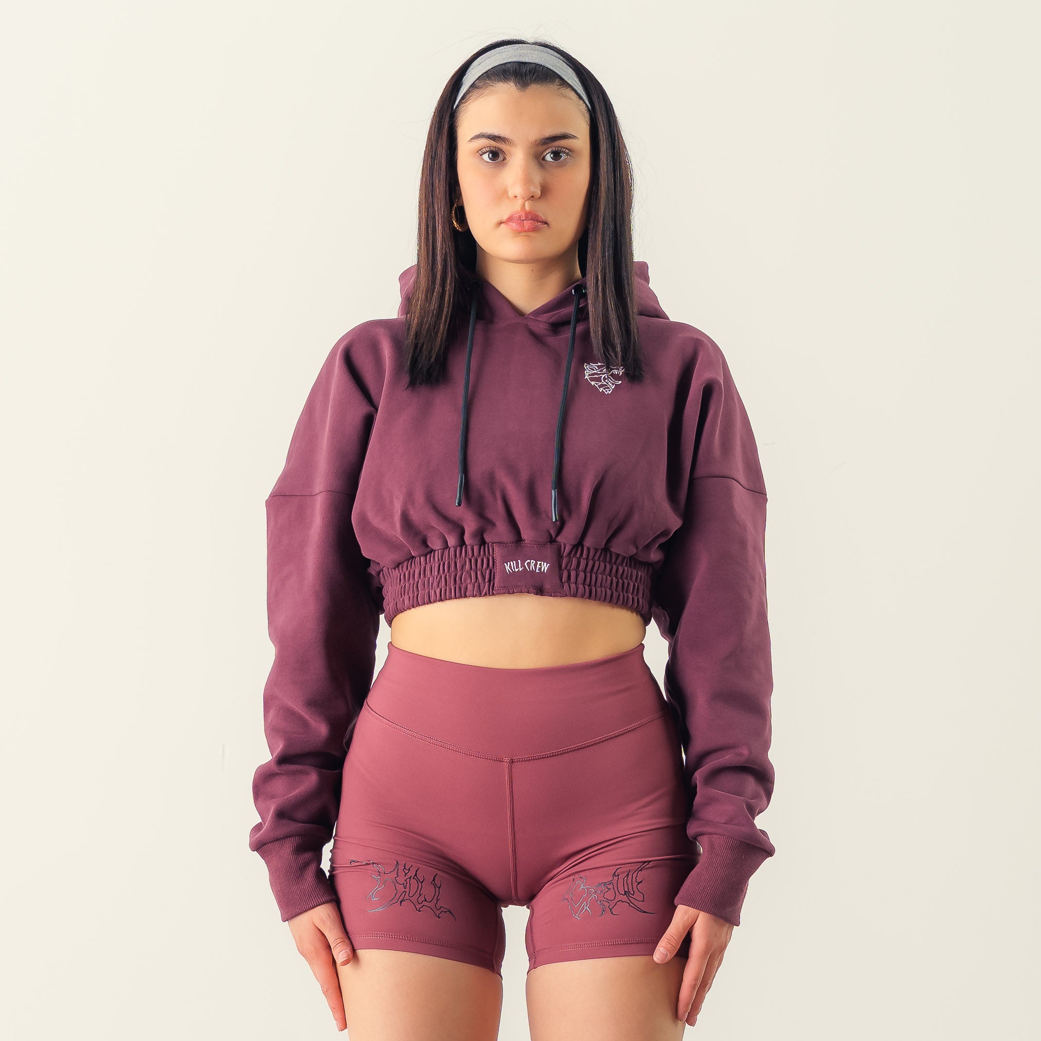 CROP HOODIE - MAROON