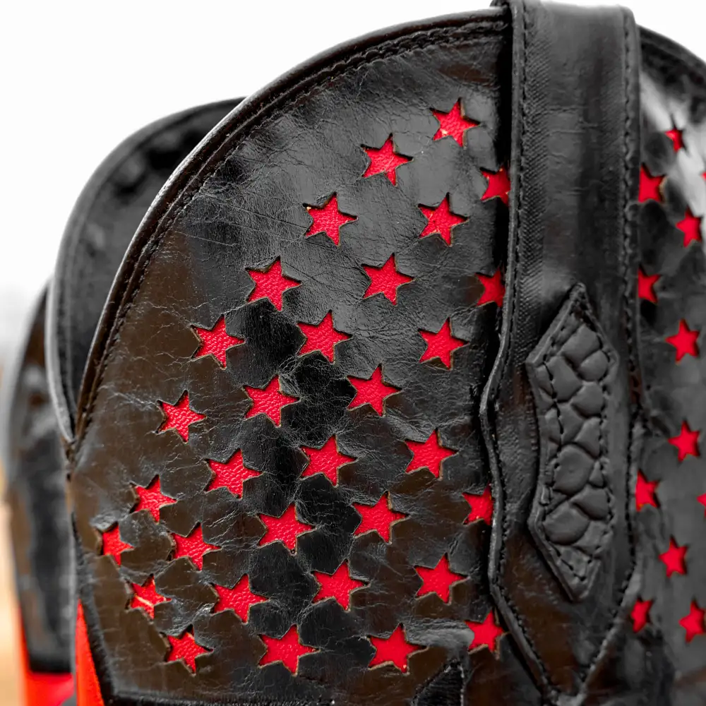 Matte Black Python Leather Boots - Square Toe