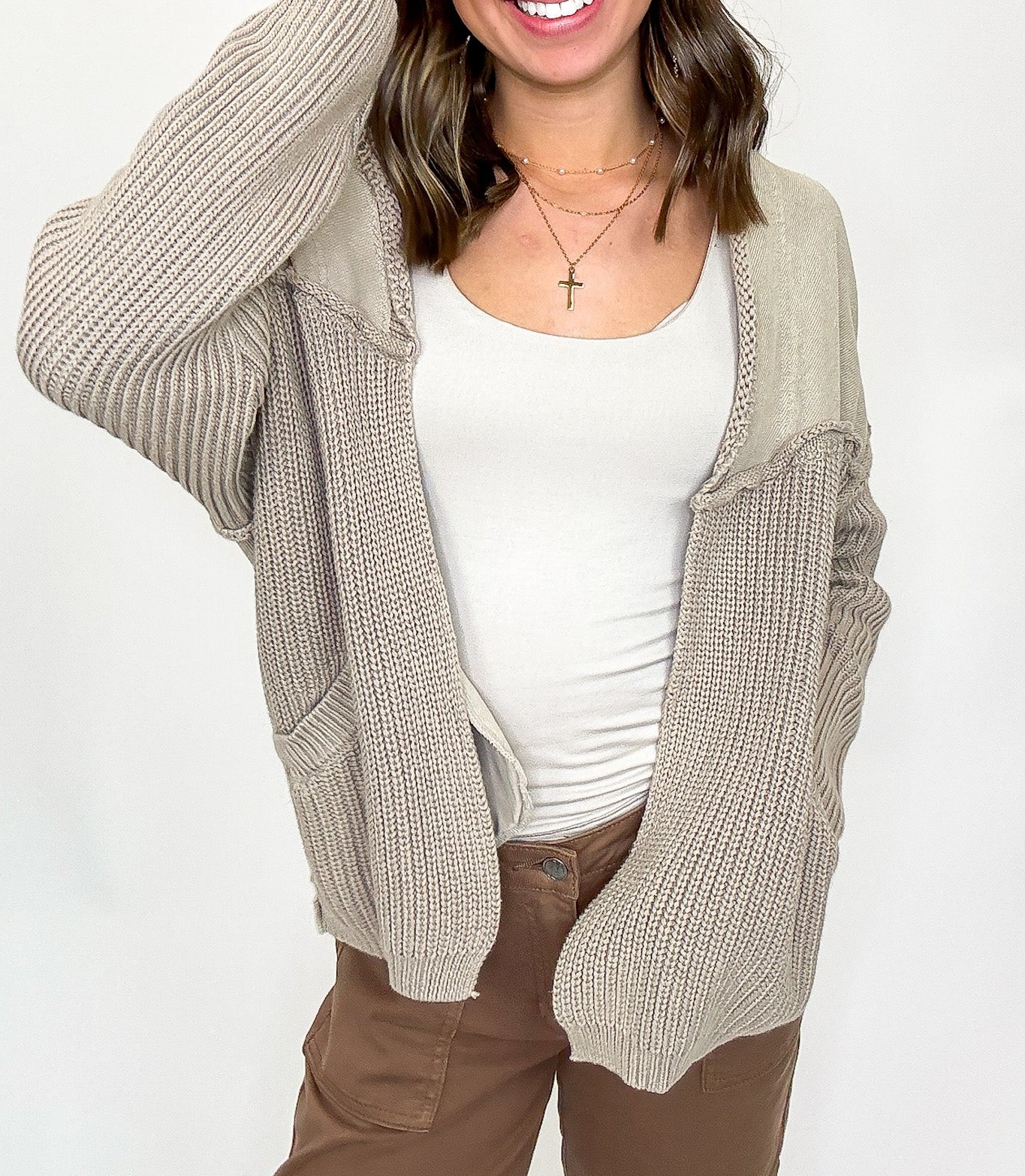 Knit Contrast Cardigan