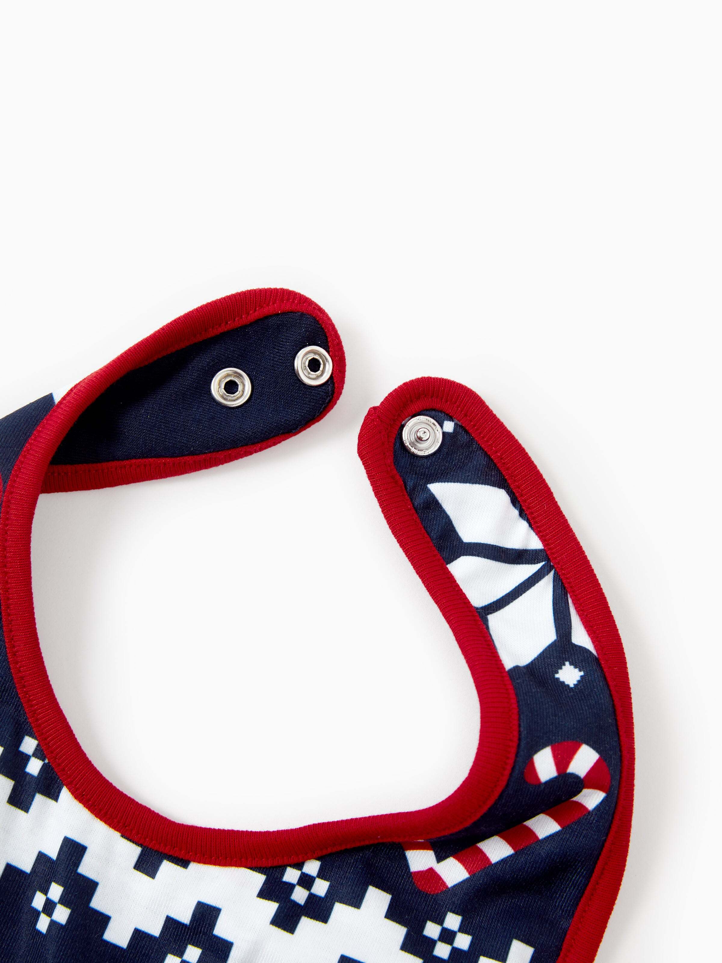 Christmas Matching Family Pajamas Set Reindeer and Snowflake Print PJS Deep Blue