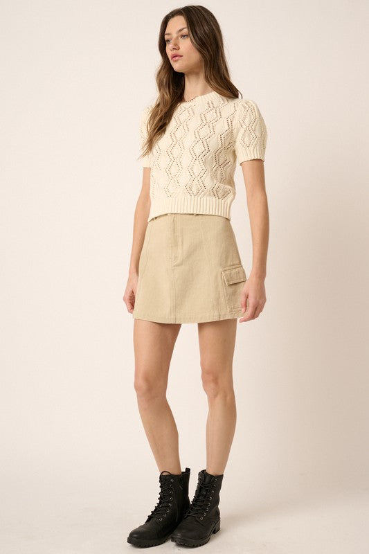 Mittoshop Cargo Mini Skirt With Side Pockets