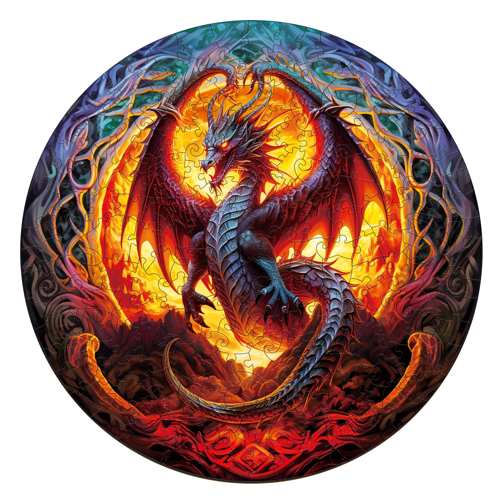 Fiery Dragon-2 Wooden Jigsaw Puzzle