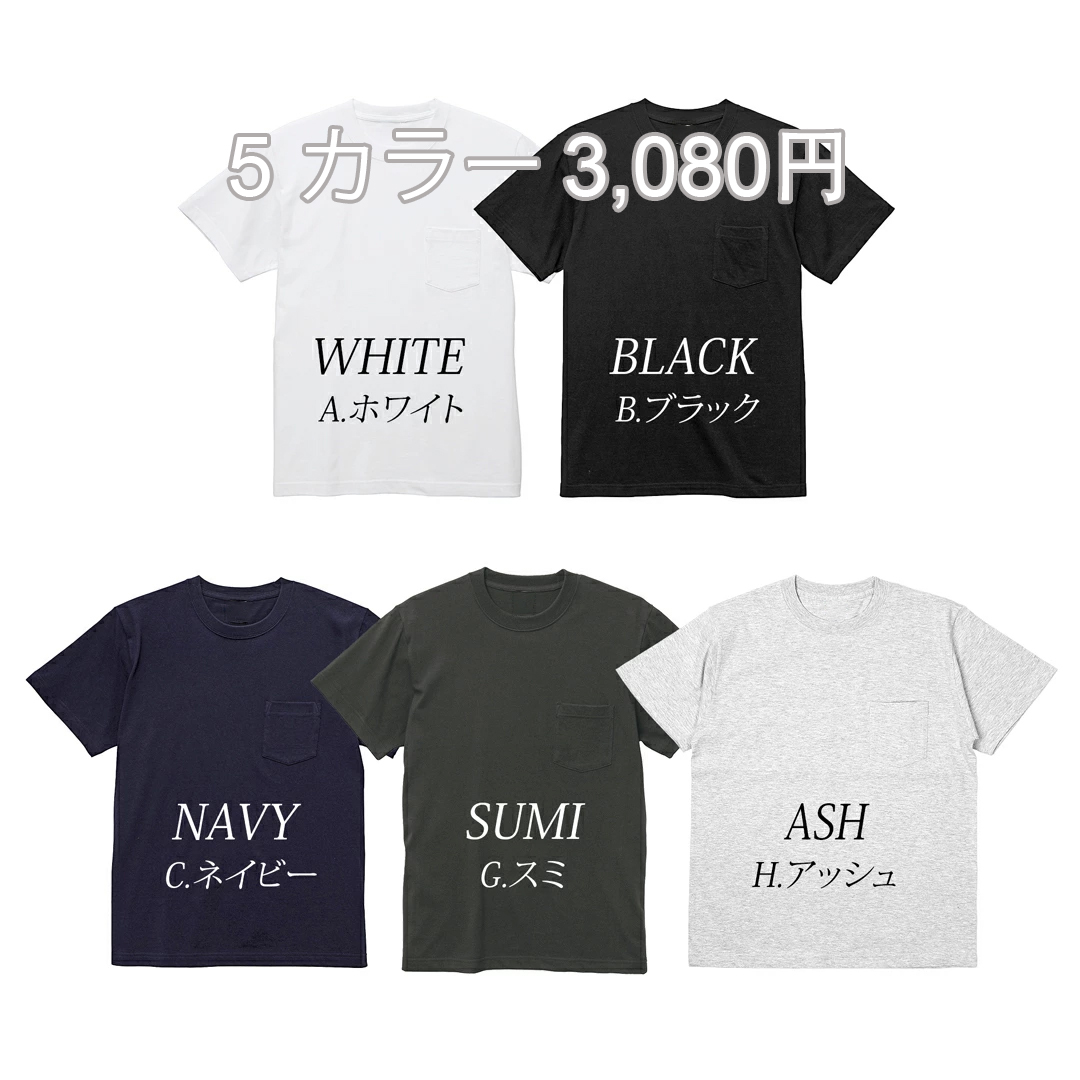 ポケットTシャツ メンズ 全5色