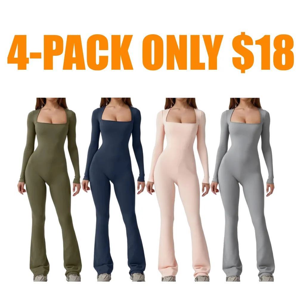 Jumpsuits for Women Square Neck Wide Leg