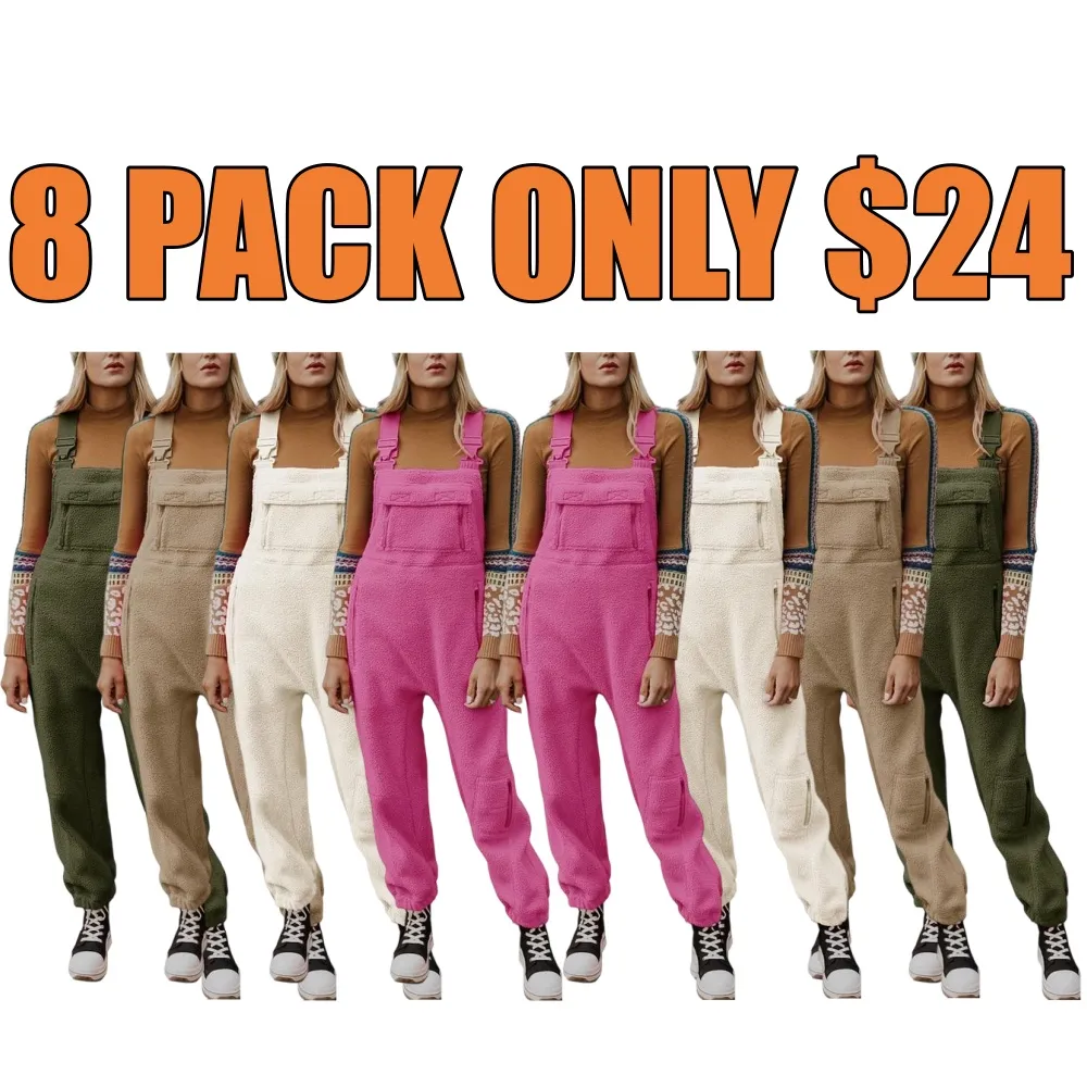 Women's Fleece Warm Overalls Winter Loose