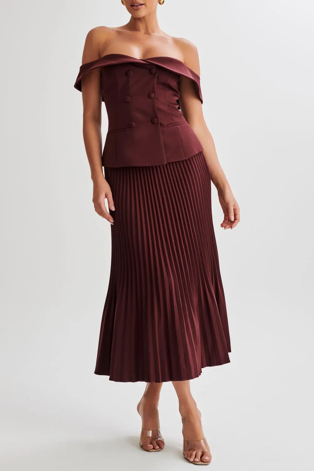 Strapless Suiting Top