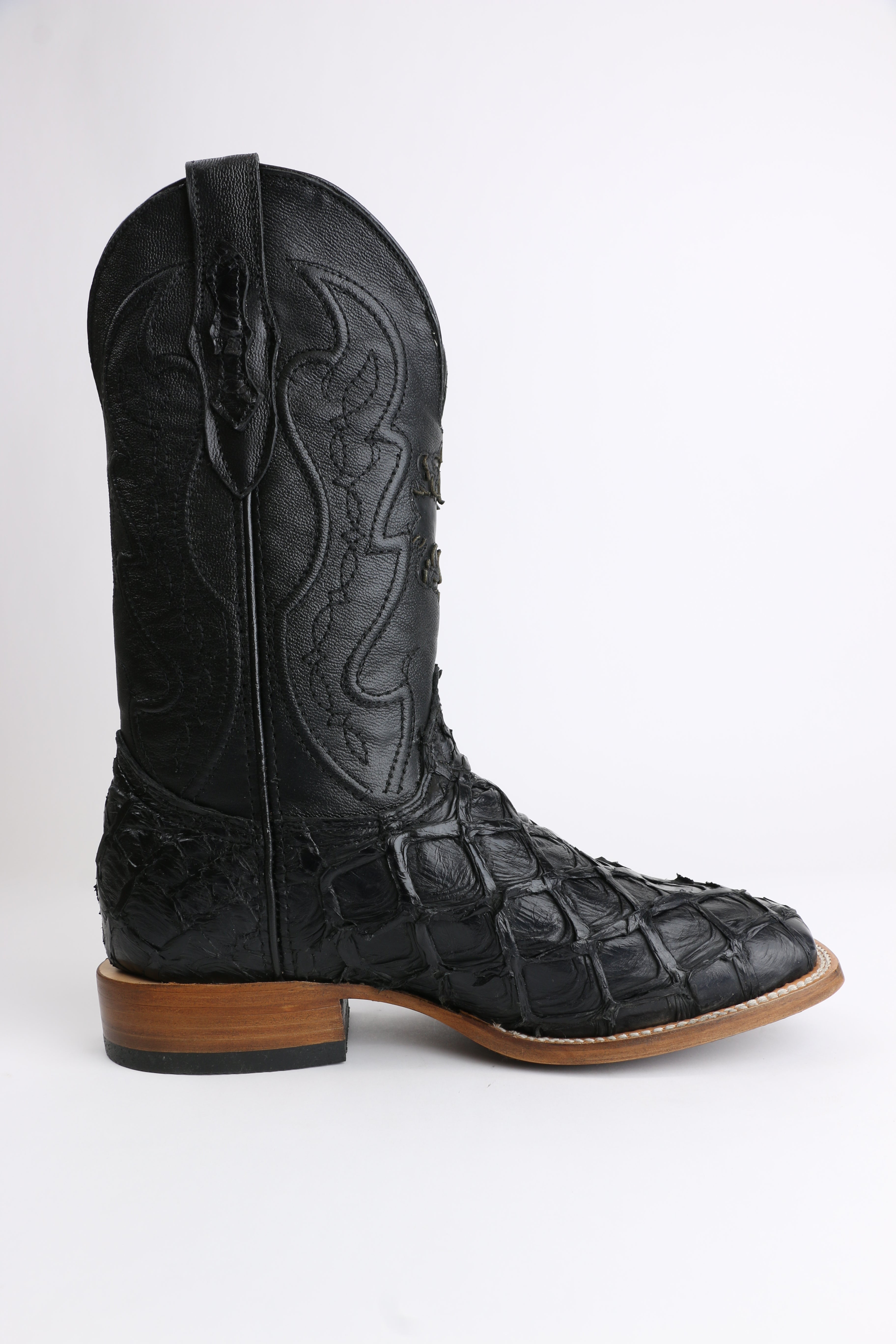 Chero's Premium Exotic Pirarucu Gloss Black Clearance Sale 70%OFF