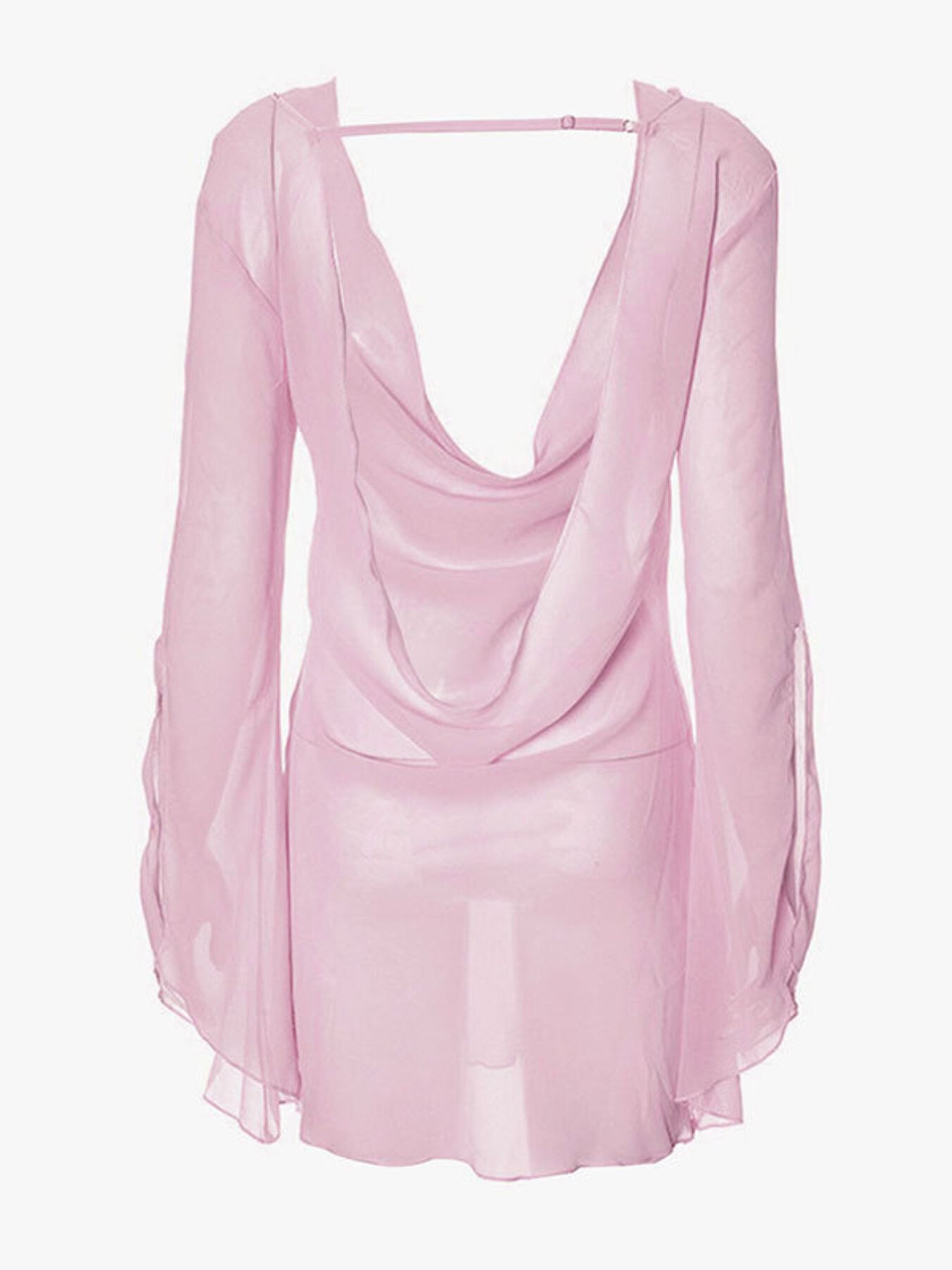 Sheer Chiffon Plunge Mini Dress