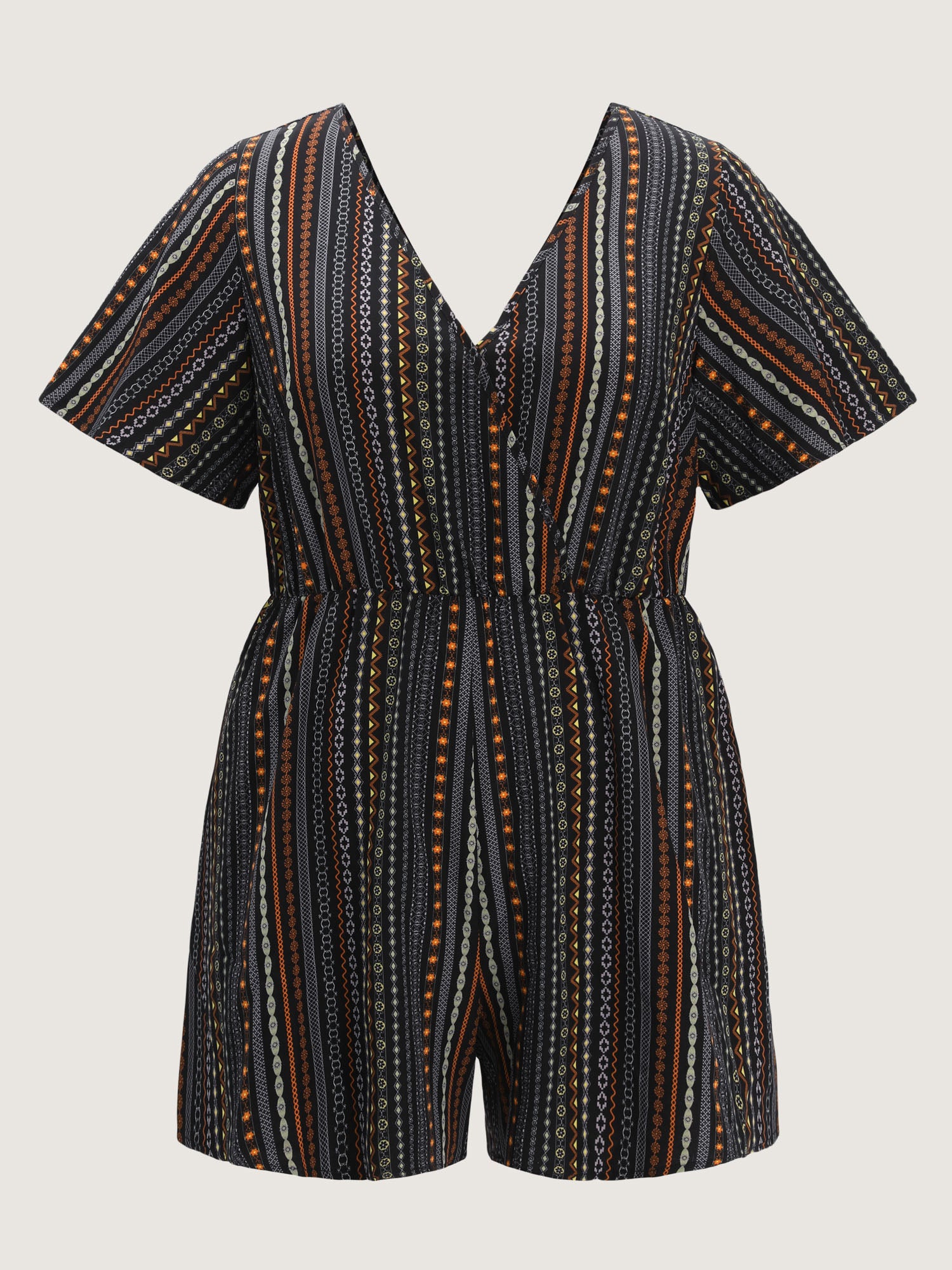 Colorful Stripes Back-Tie Cut-Out Romper