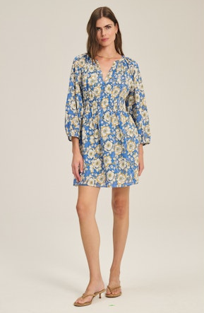 Sandrine Boho Dress in Asul