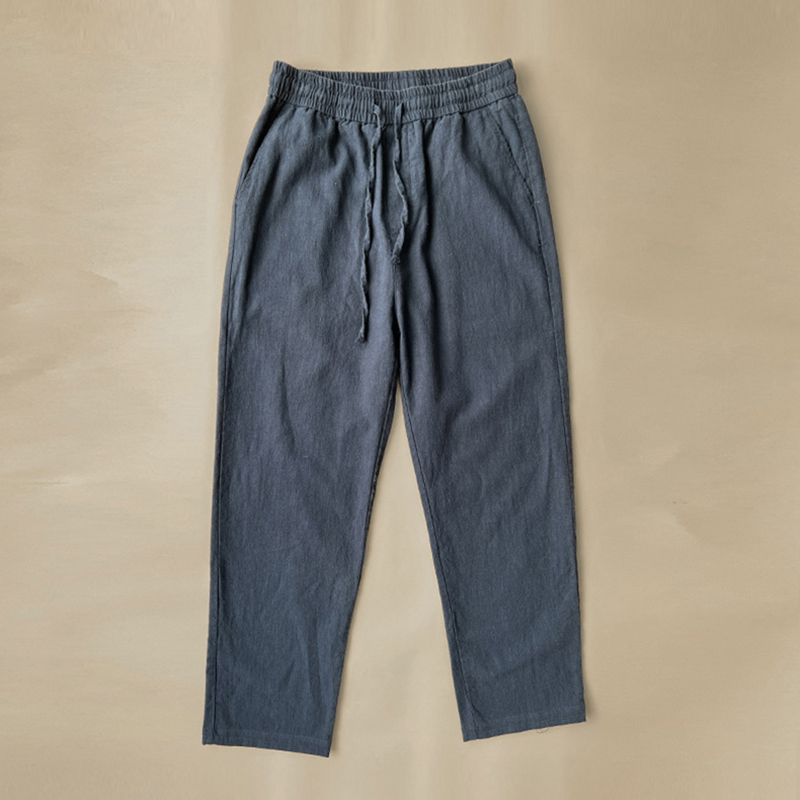 Men's Vintage Elastic Waist Drawstring Casual Cotton Linen Pants