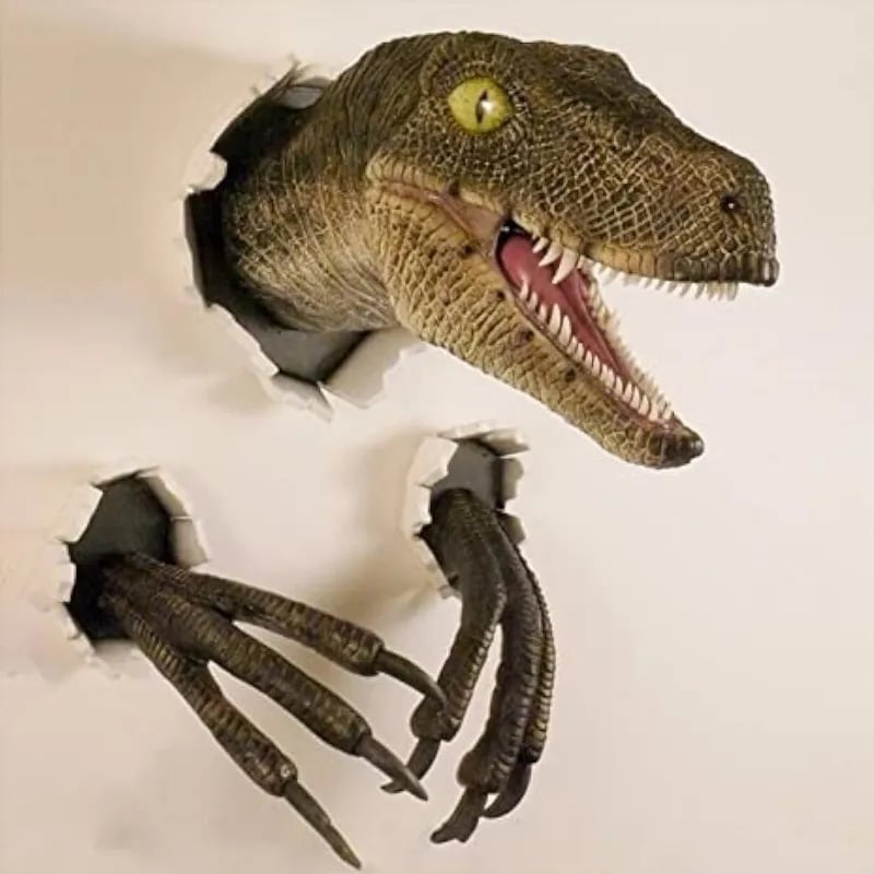 3D Wall Mount Dinosaur Bust Sculpture