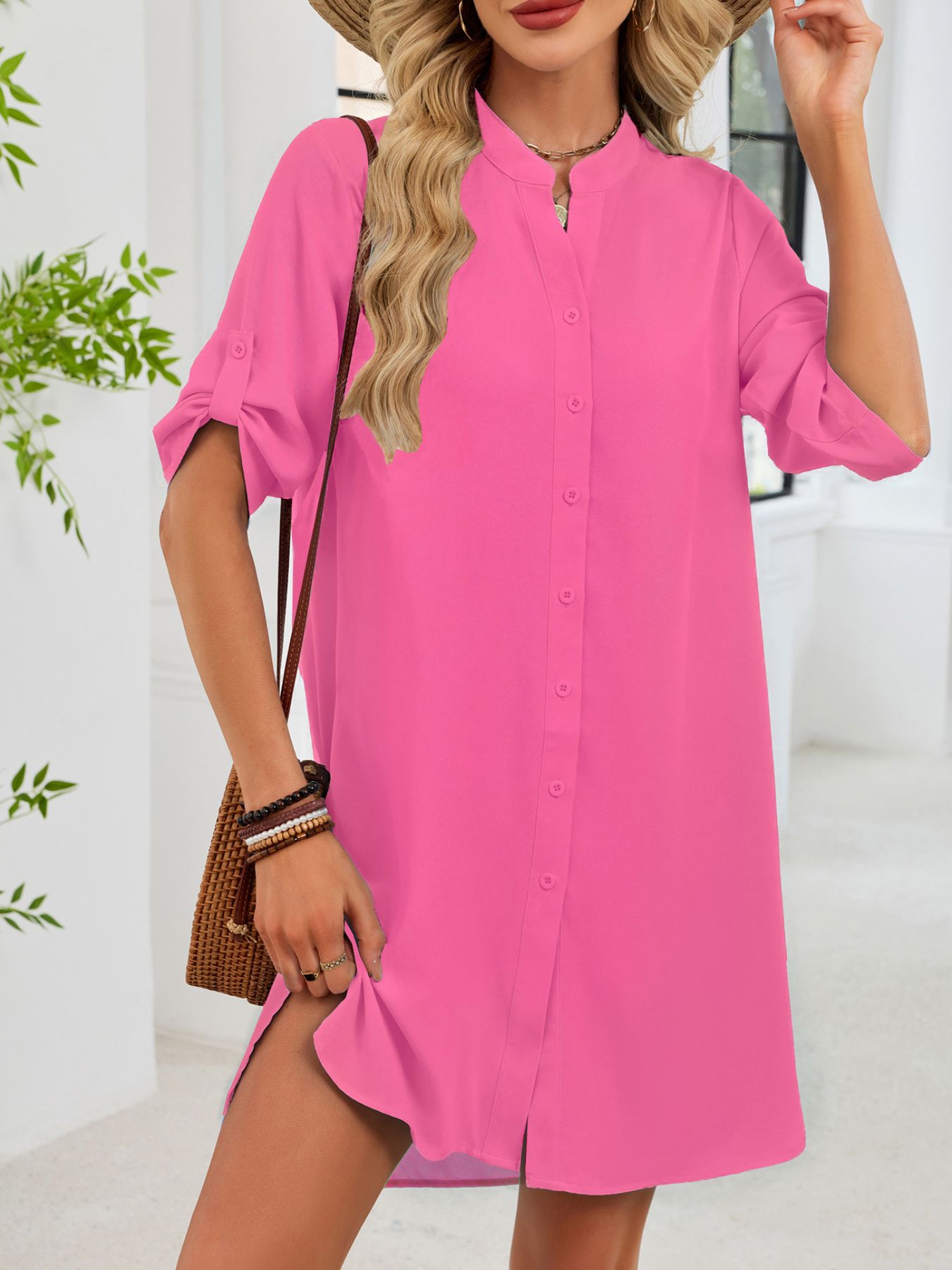 Casual Button-Down Shirt Dress