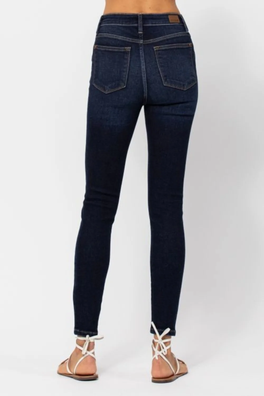 Blue Full Size High Waist Handsand Skinny Jeans