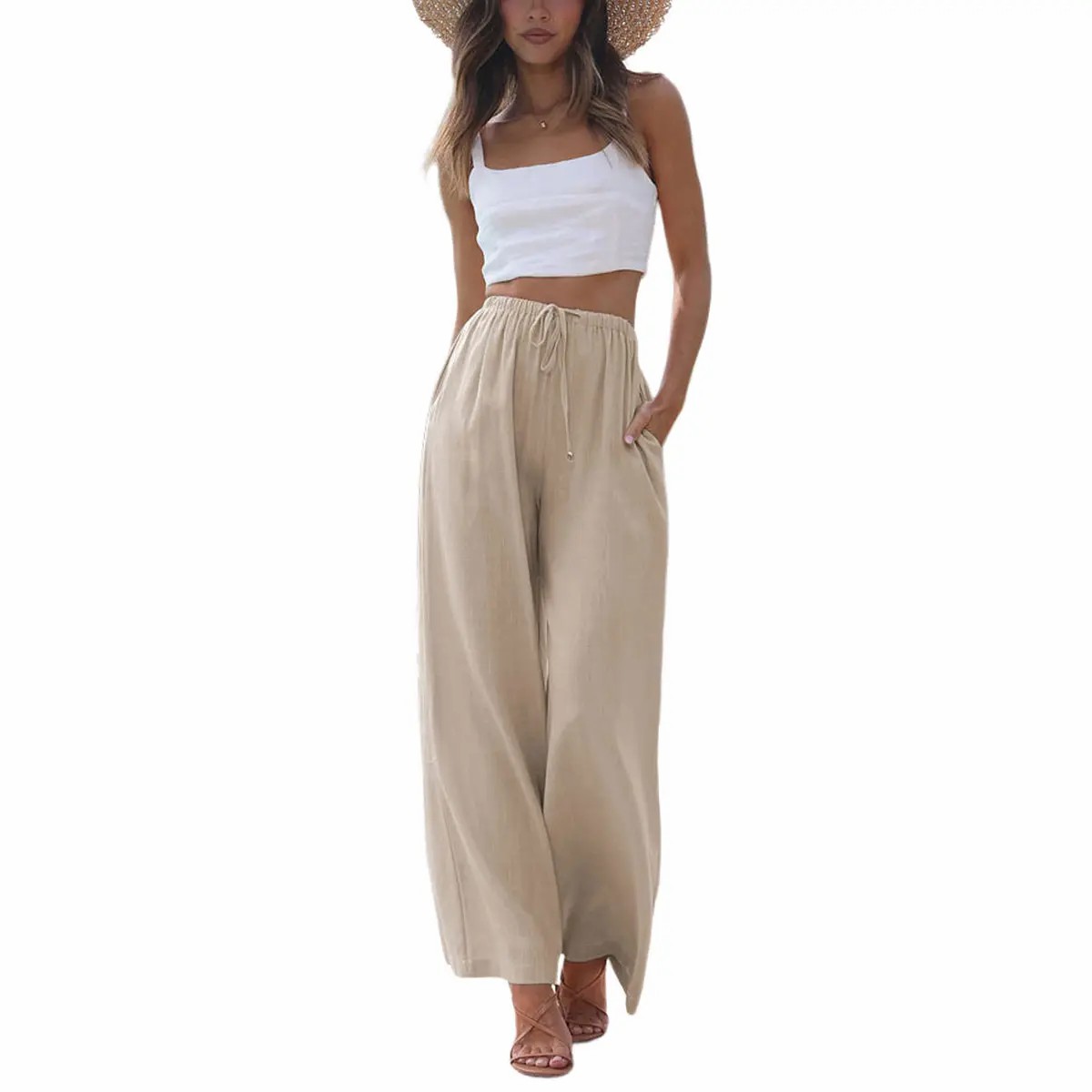 2026 Palazzo Pants for Women - Beach to Street Wide Leg + Pockets