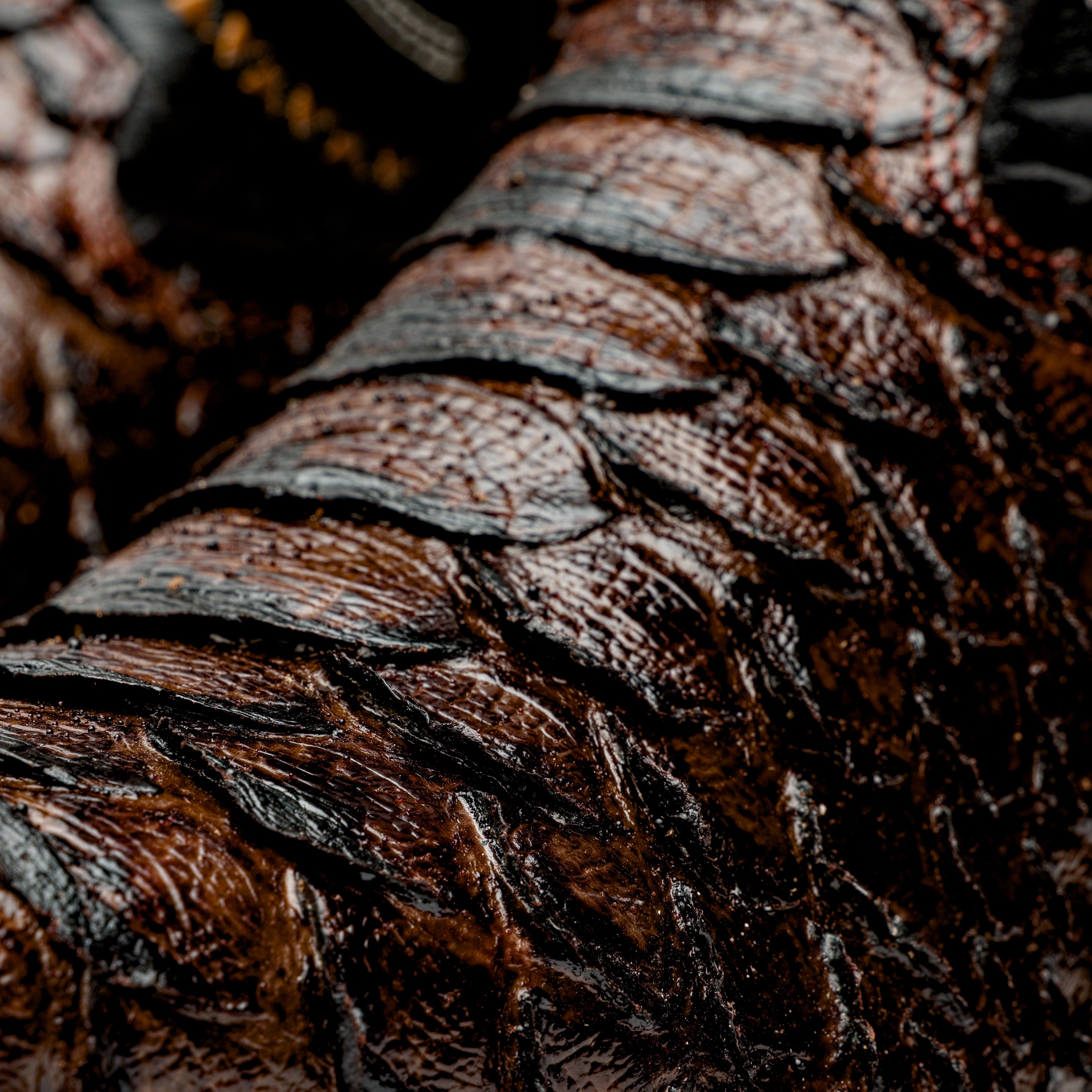 Brown Jumbo Python Leather Boots - Square Toe