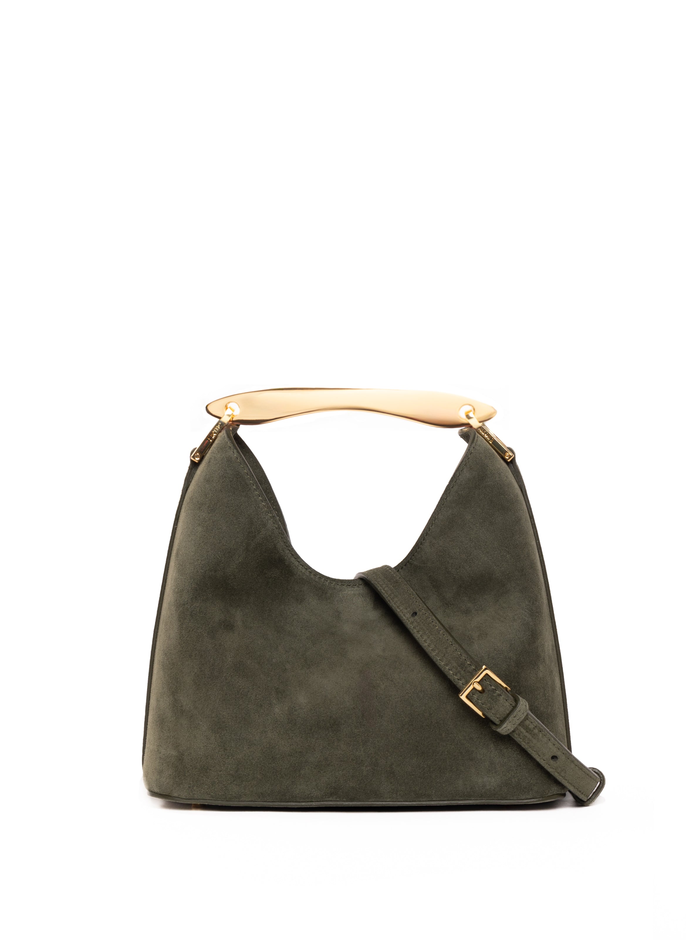 Small Boomerang Suede Khaki Clearance Sale 85%OFF