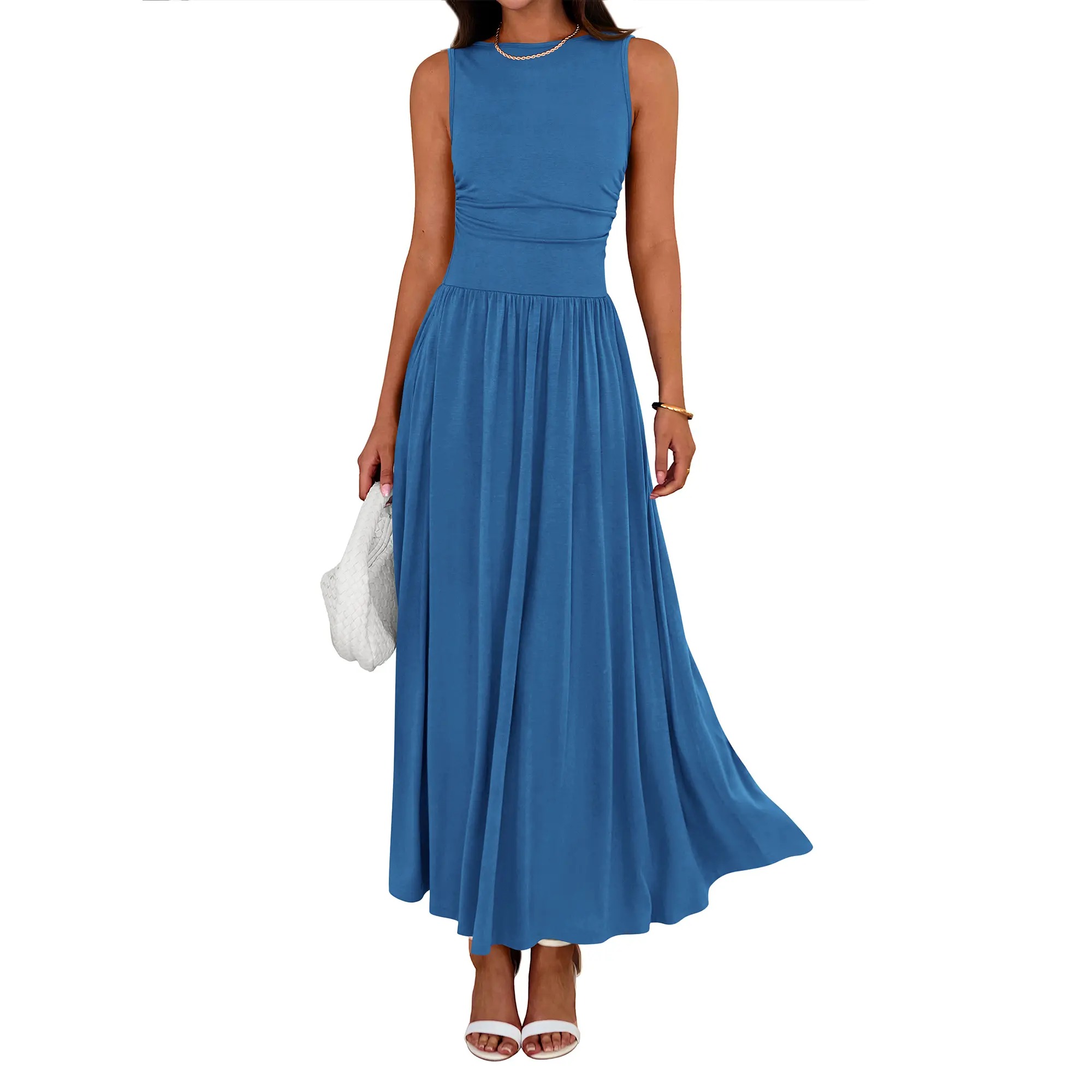 Women's Ruched Maxi Sundress