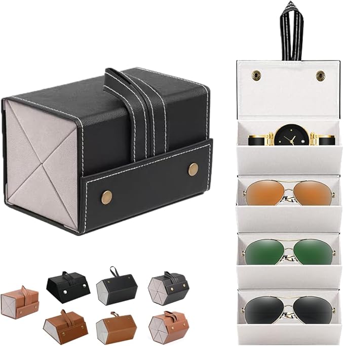 Multiple Glasses Leather Storage Case