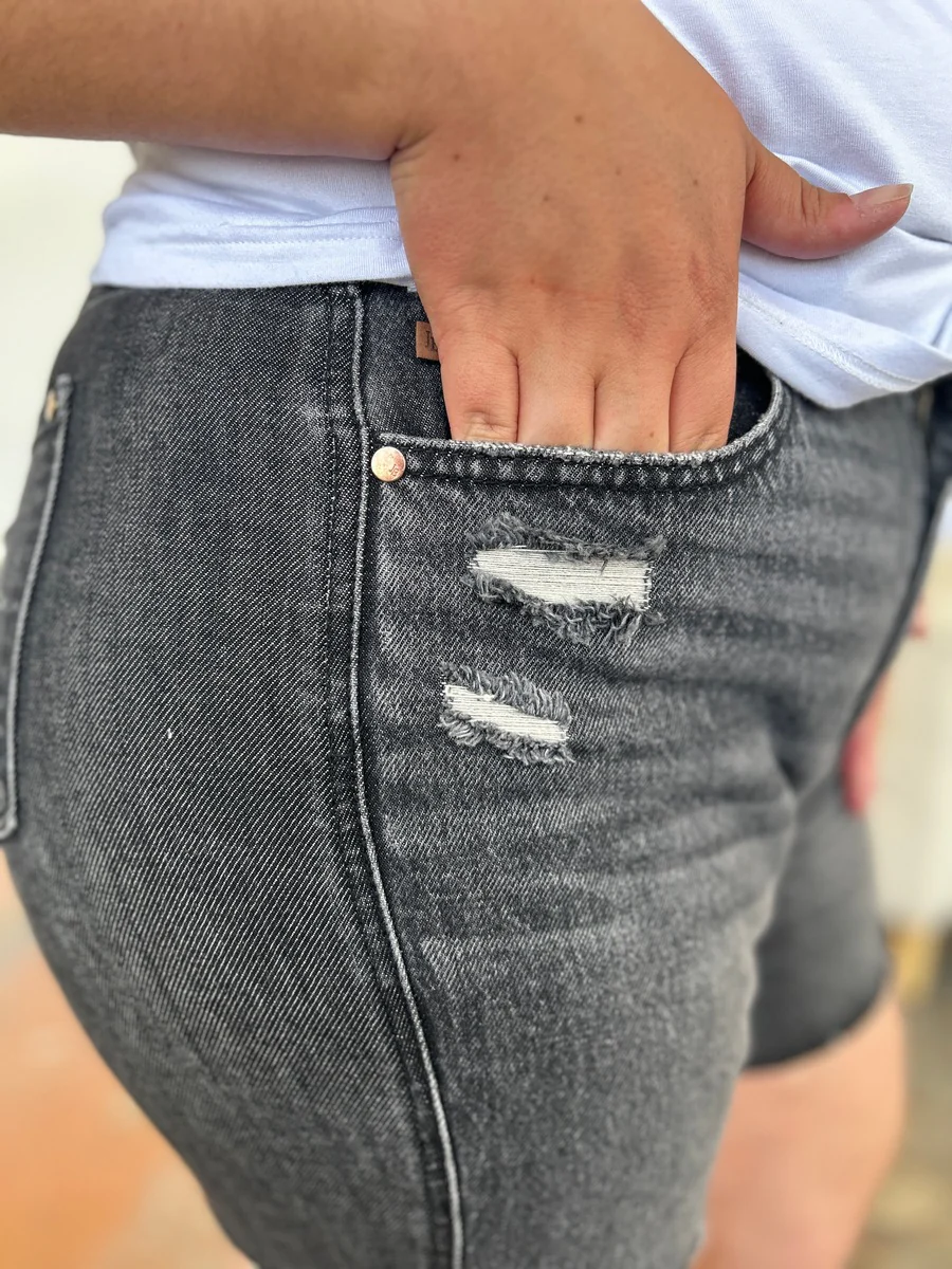 High Waist Tummy Control Denim Shorts