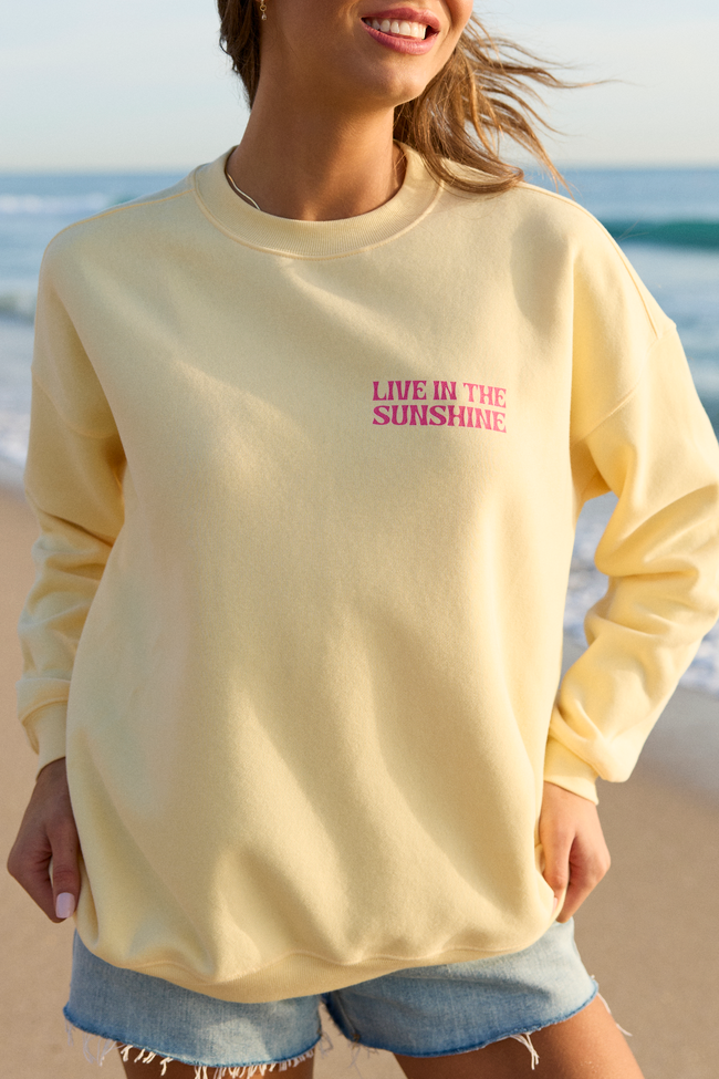 Live In The Sunshine Yellow Graphic Sweatshirt