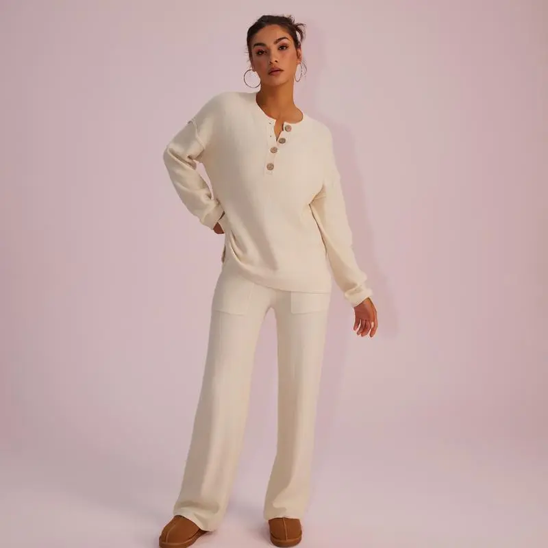 Women's Waffle Knit Loungewear Set