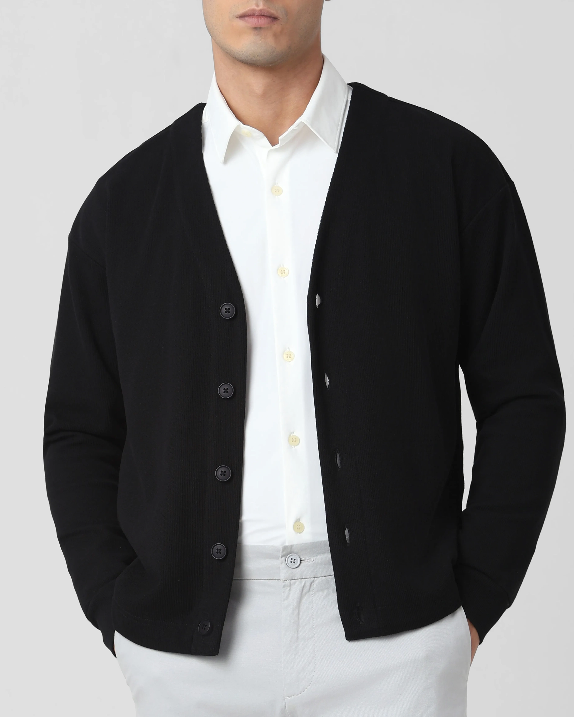 Leisure Comfortable Soft Daily Slim Black Sweater