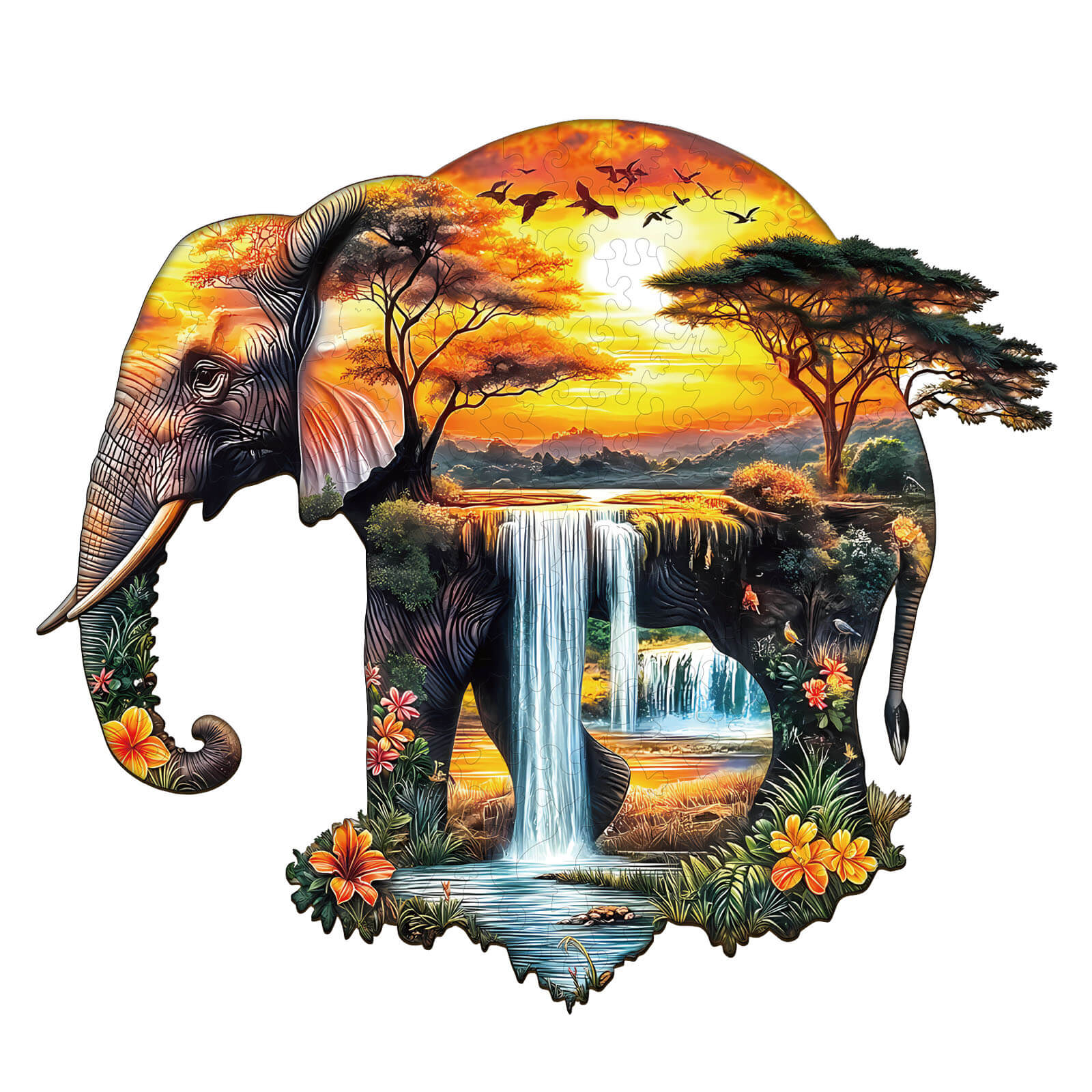 African elephant Wooden Jigsaw Puzzle