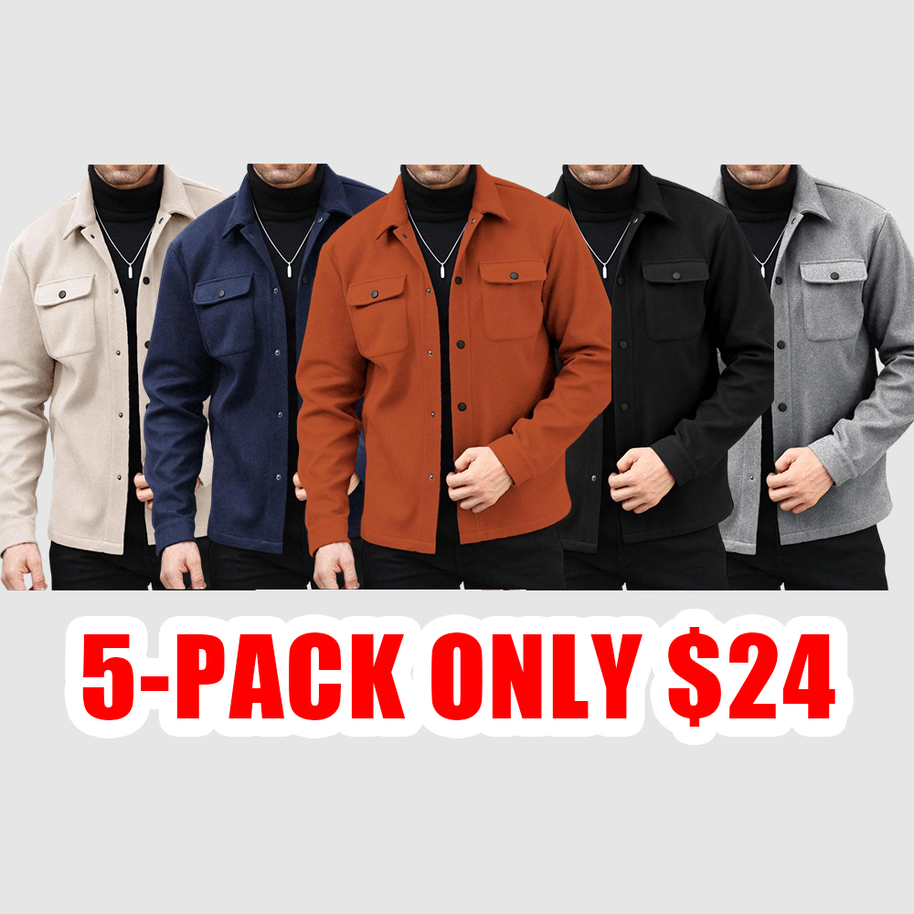 Men’s Casual Button-Up Jacket – Long Sleeve Fall & Winter Outerwear