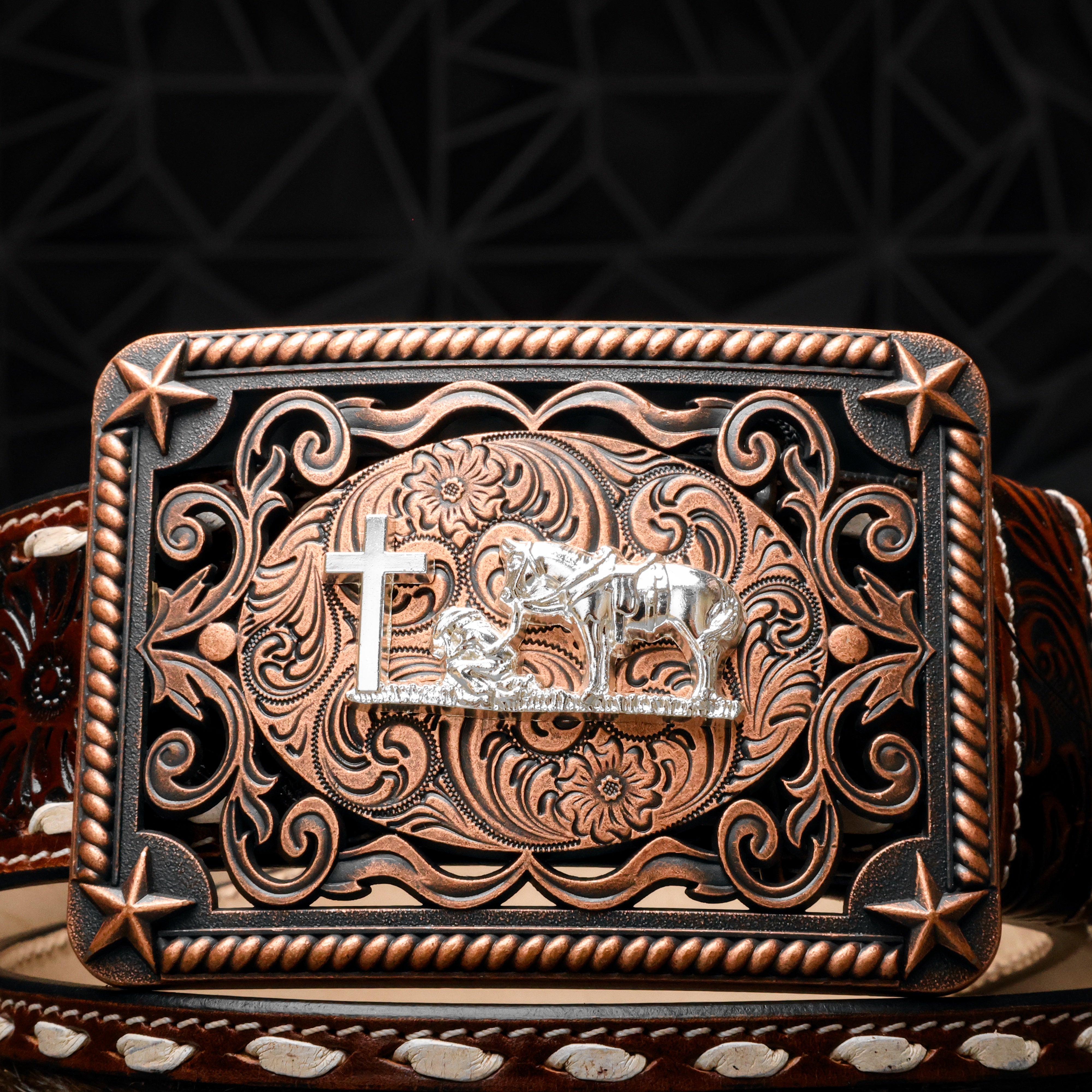 2 Inch Hand-Tooled Artesanal Genuine Cowhide Leather Belt