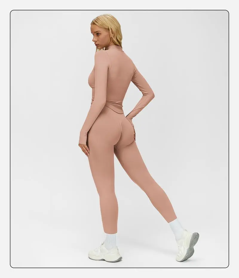 Women's Criss Cross Crop Tank, Zip-Up Jacket & High-Waist Leggings Set