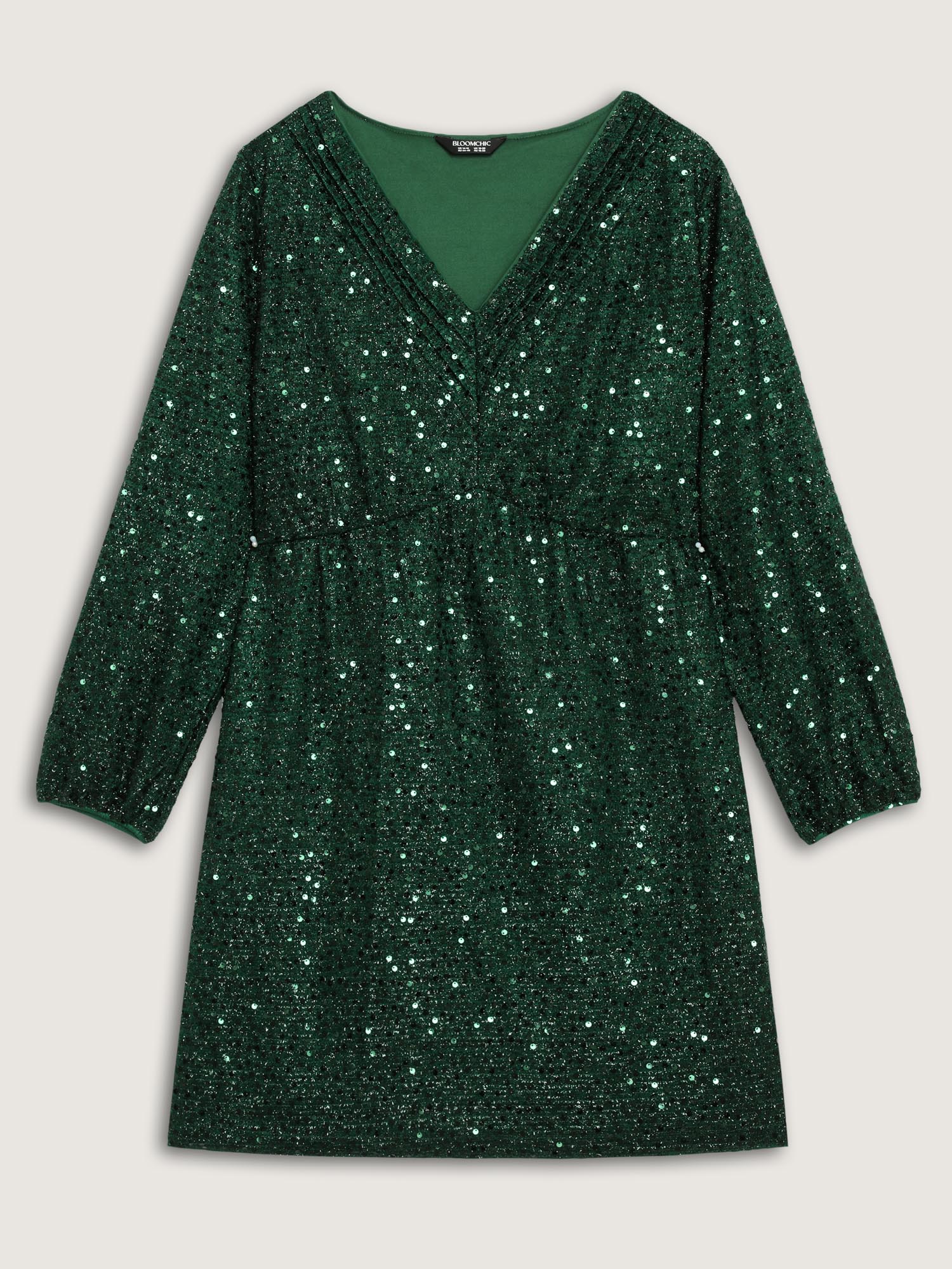 Shimmery Sequin V-Neck Knee Dress