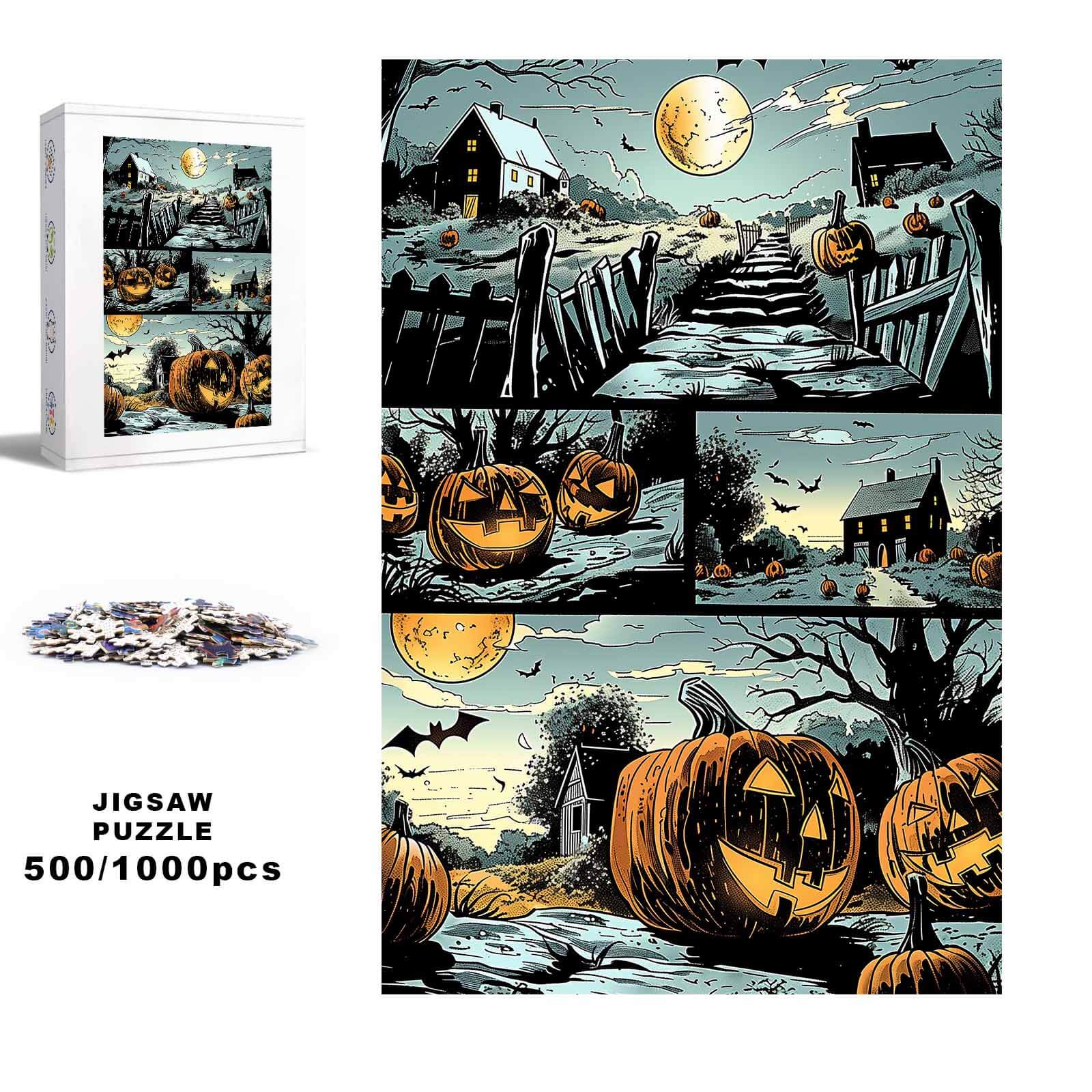 Scary Pumpkin 500 / 1000 Piece Puzzle