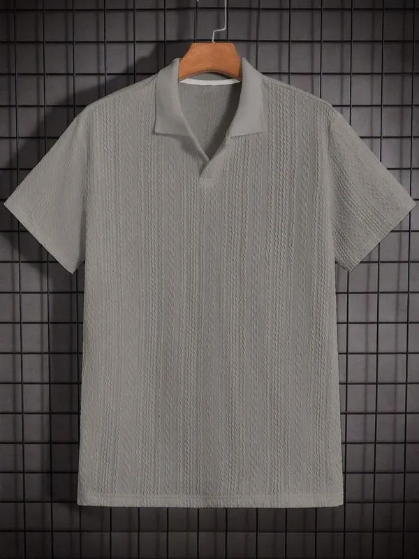 Men's Jacquard Knit Polo Shirt