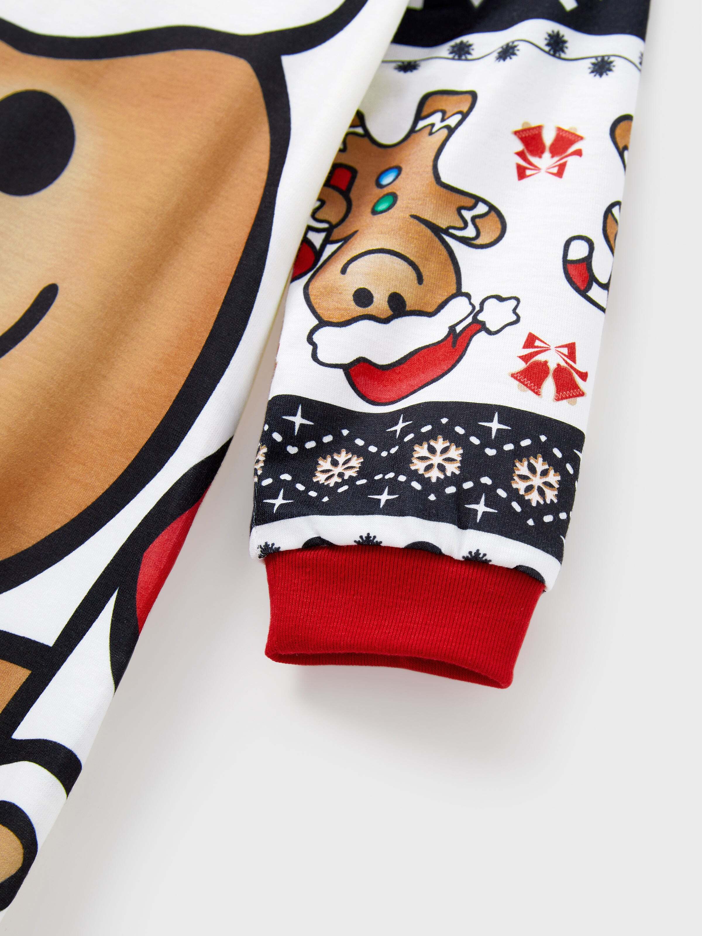 Christmas Family Matching Raglan Sleeves Gingerbread Man Pajamas Sets with Drawstring and Pockets with Christmas Socks red/black