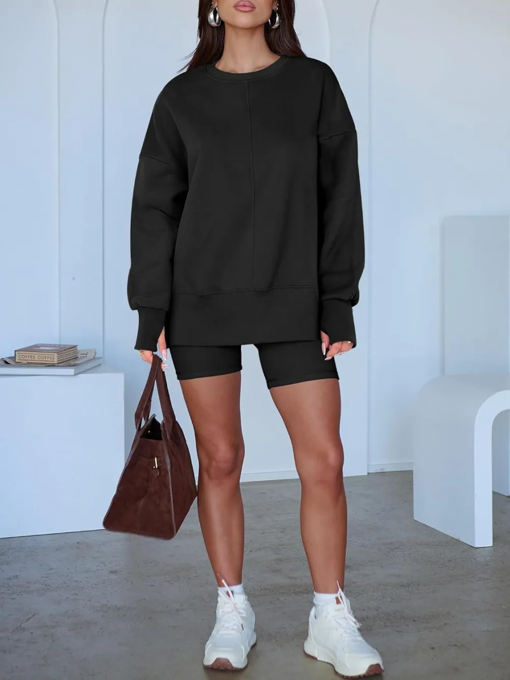 Women Oversized Sweatshirts Thumbhole Long Sleeve Hoodies Shirts