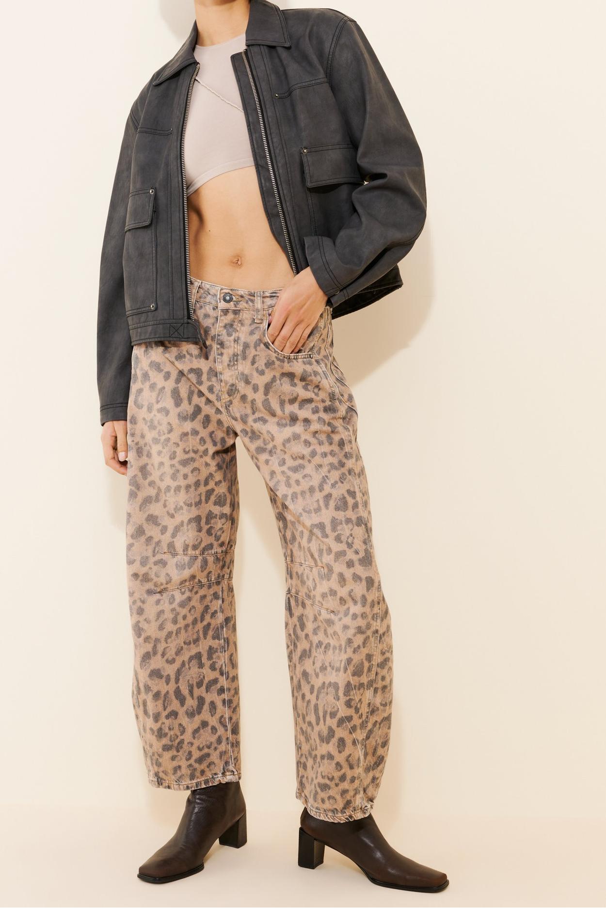 Good Luck Printed Barrel Jeans