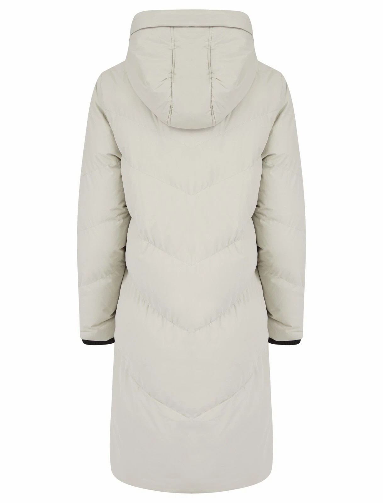 Womens Ladies Long Quilted Padded Winter Coat Hooded Puffer Jacket Zip Pockets