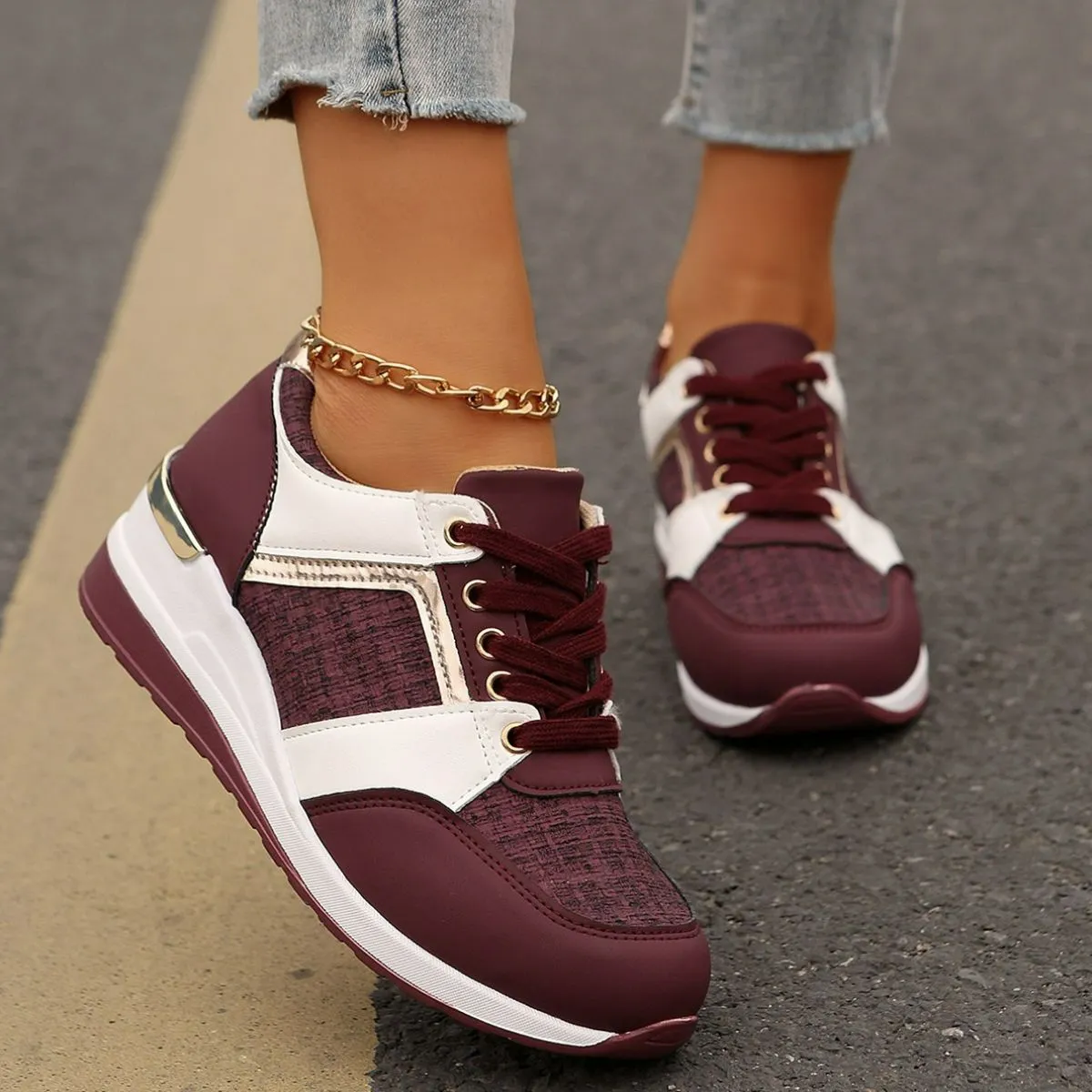 Round Toe Platform Sneakers (multiple color options)