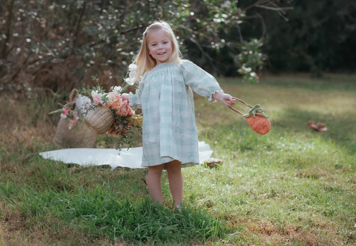 Bishop Dress - Green Gingham
