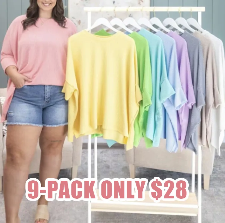 Raised Rib Easy-Fit Dolman 3/4 Sleeve Tunic