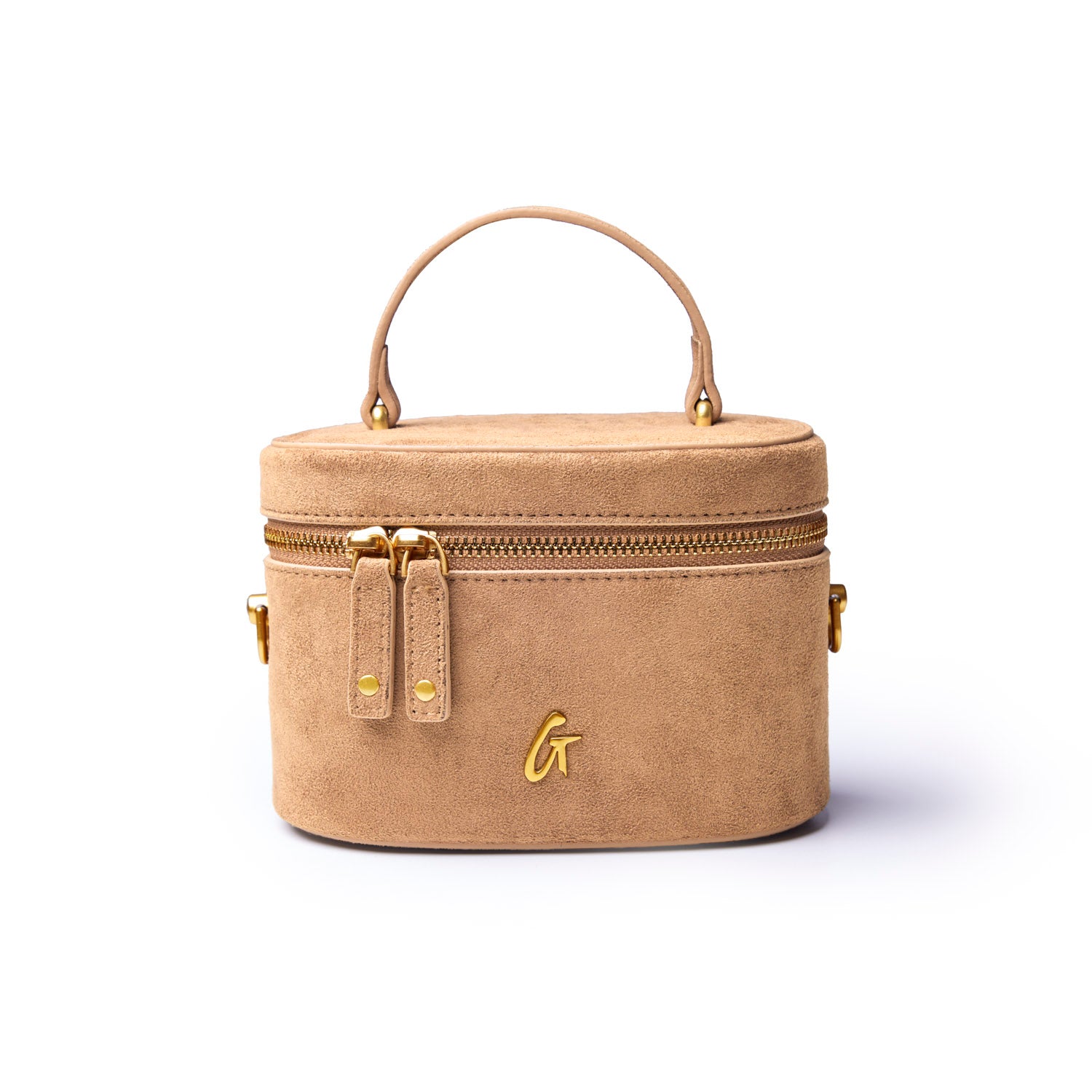MINI SUEDE VANITY BAG - TAN