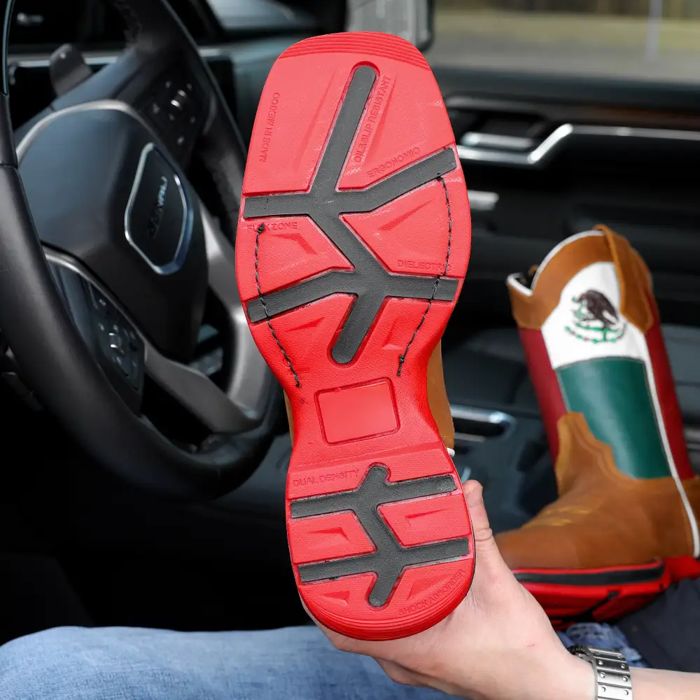 Honey MEXICO Flag Leather Work Boots - Composite Toe