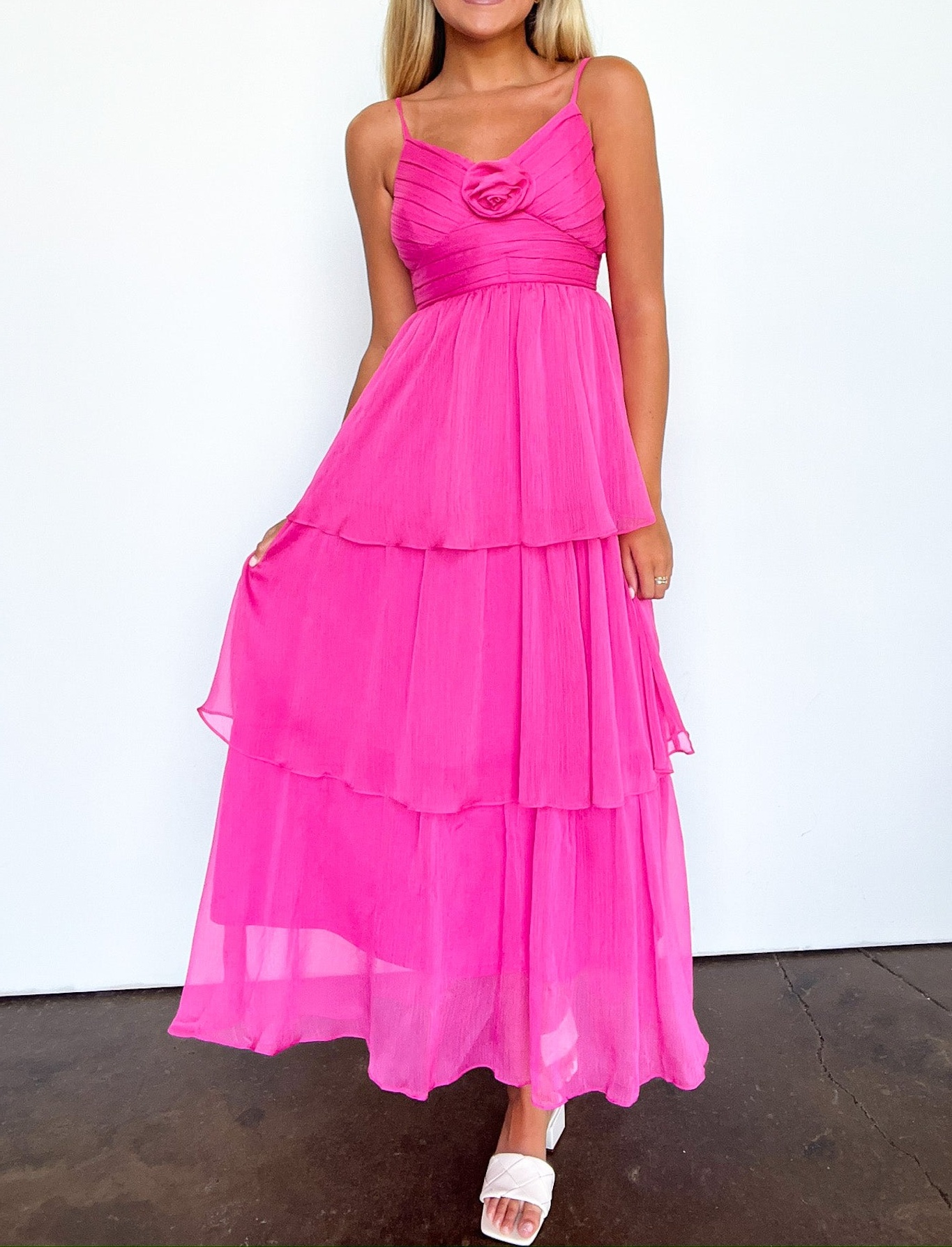 Blissfully Darling Tiered Floral Ruffle Dress